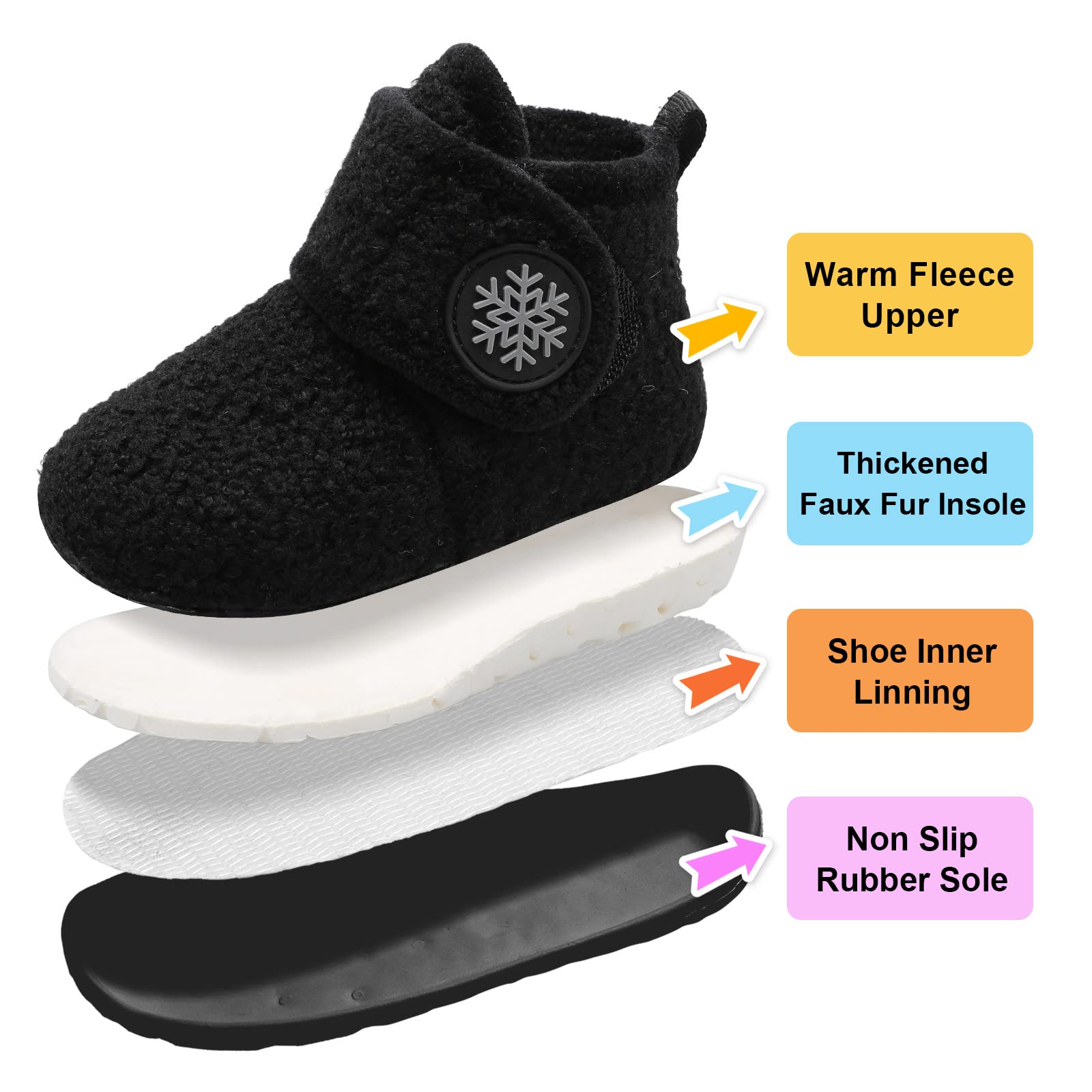 **LeIsfIt Toddler Slippers for Boys & Girls - Warm Winter Boots with Non-Slip Sole, Lightweight House Shoes for Indoor & Outdoor Play**    *(Perfect for Cozy Home Wear, Daycare, and Winter Adventures!)*