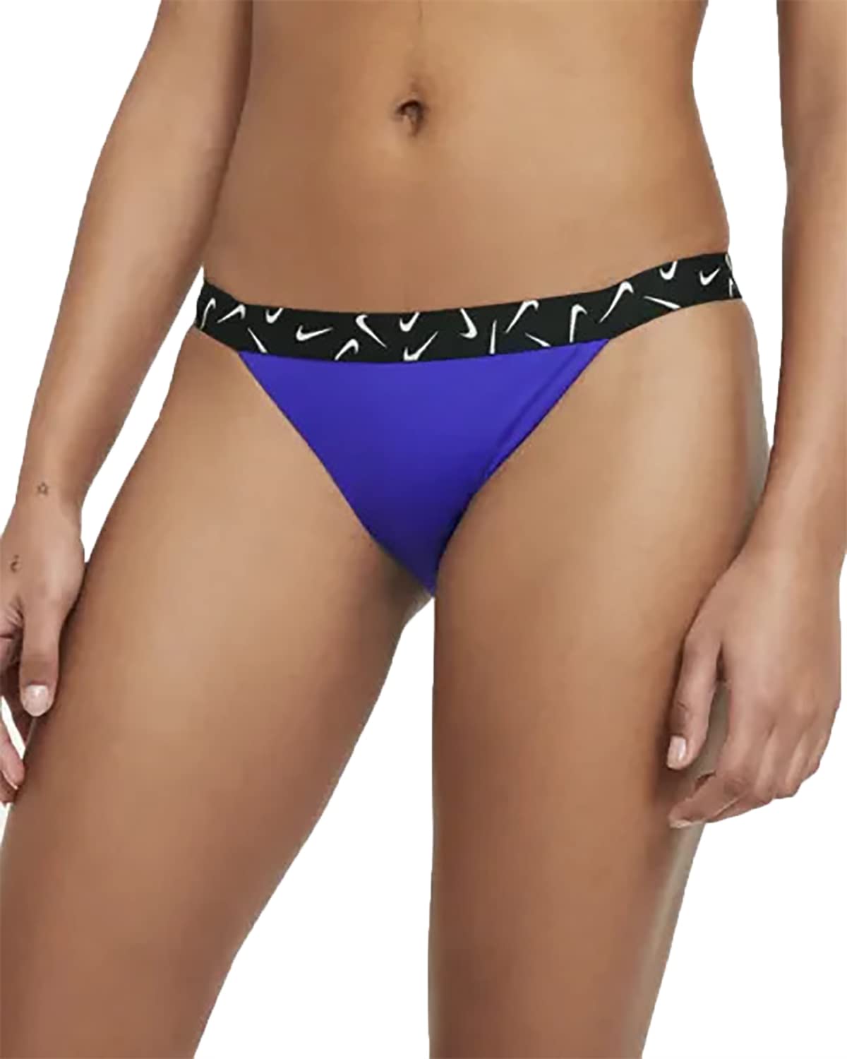Nike Logo Tape Banded Bikini Bottoms - High Waisted Swimwear for Women, Athletic Swim Shorts for Beach & Pool Workouts - Perfect for Surfing, Yoga & Summer Vacations