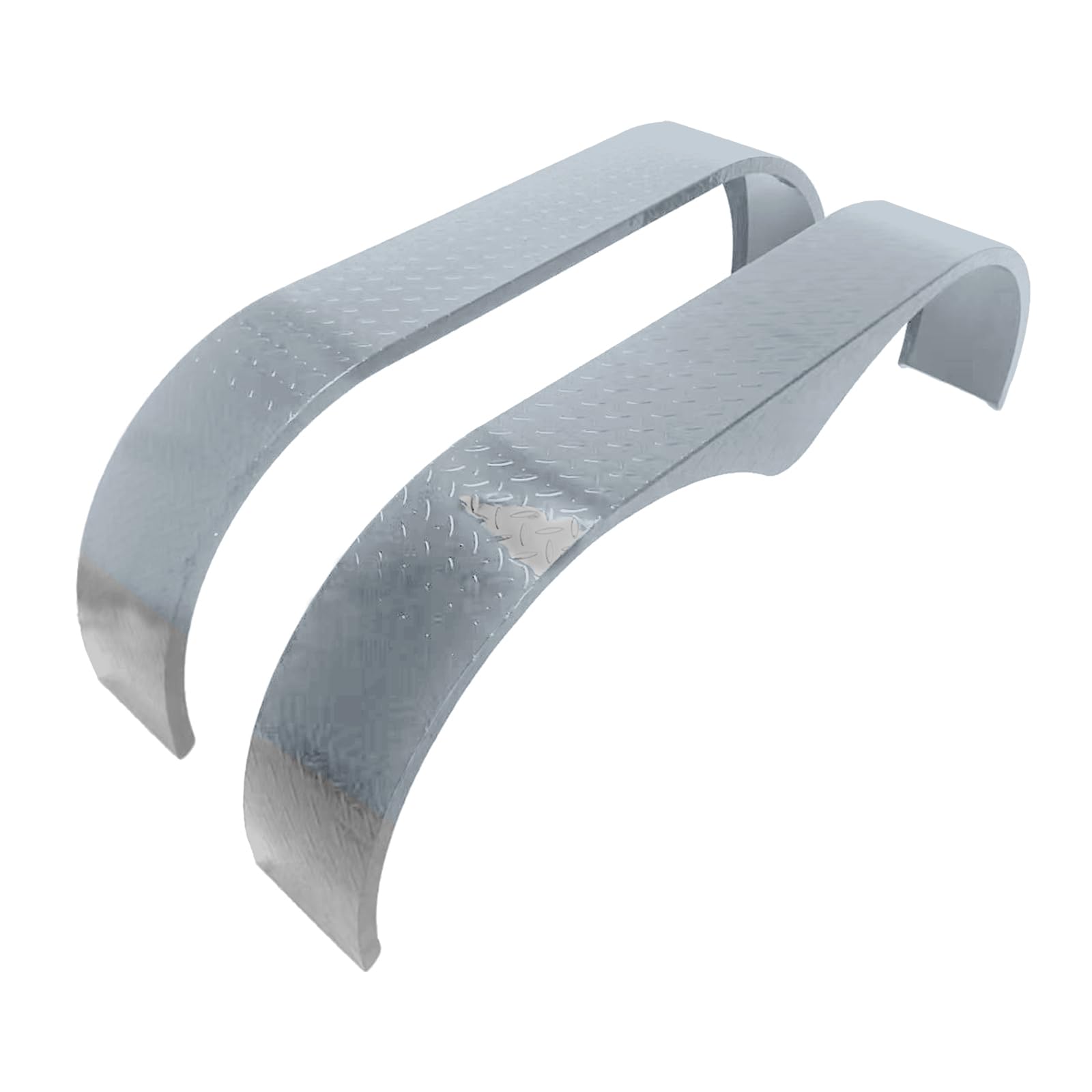 GARVEE 2Pcs Heavy Duty Steel Trailer Fenders - 66 x 9.1 x 20 Inch Tandem Round Double Axle Fenders for 13-15 Inch Wheels (Grey) - Perfect for Utility Trailers, Boat Trailers & RV Trailers