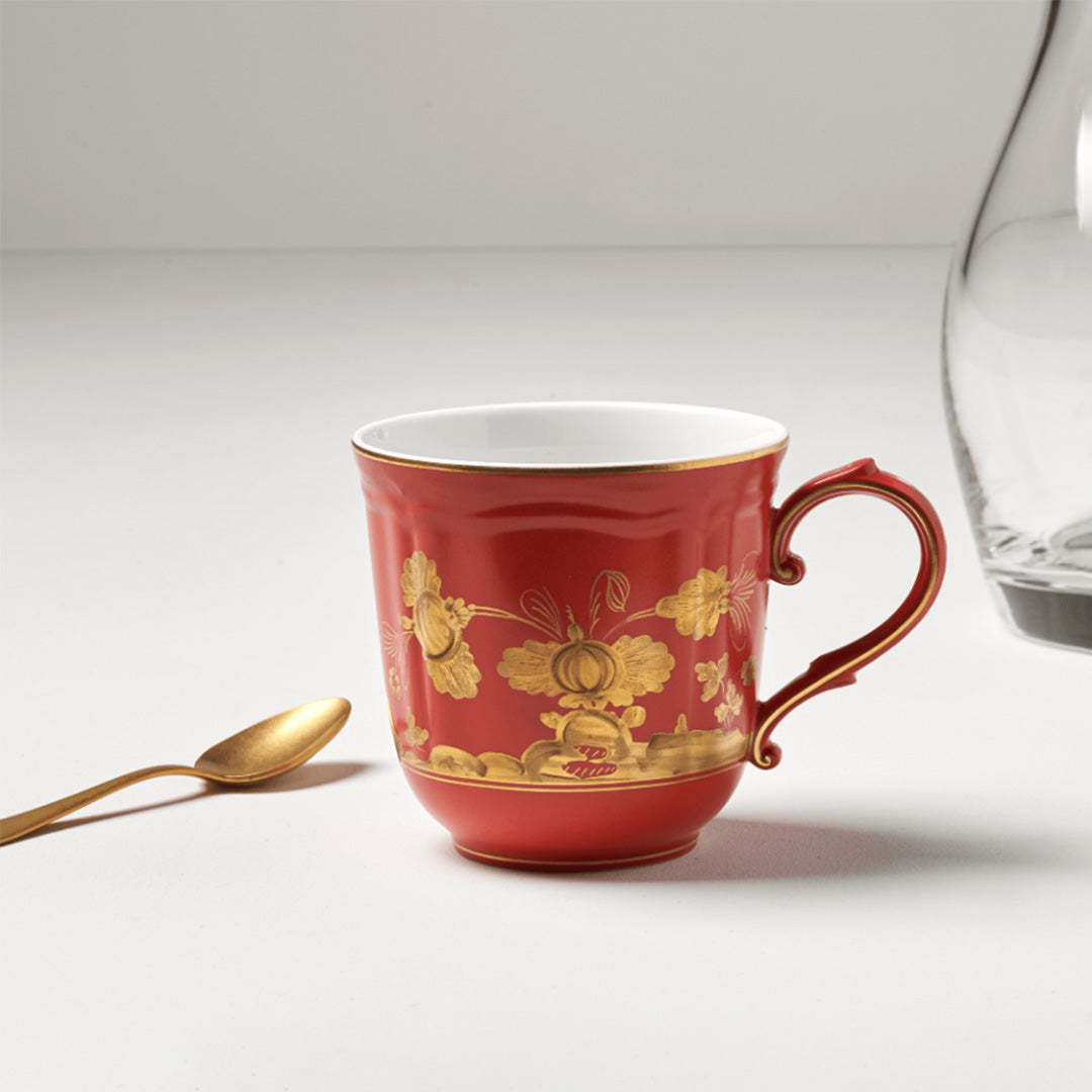Oriente Italiano Coffee Mug - Premium Ceramic Cup with Red Design - Perfect for Home, Office & Gifts