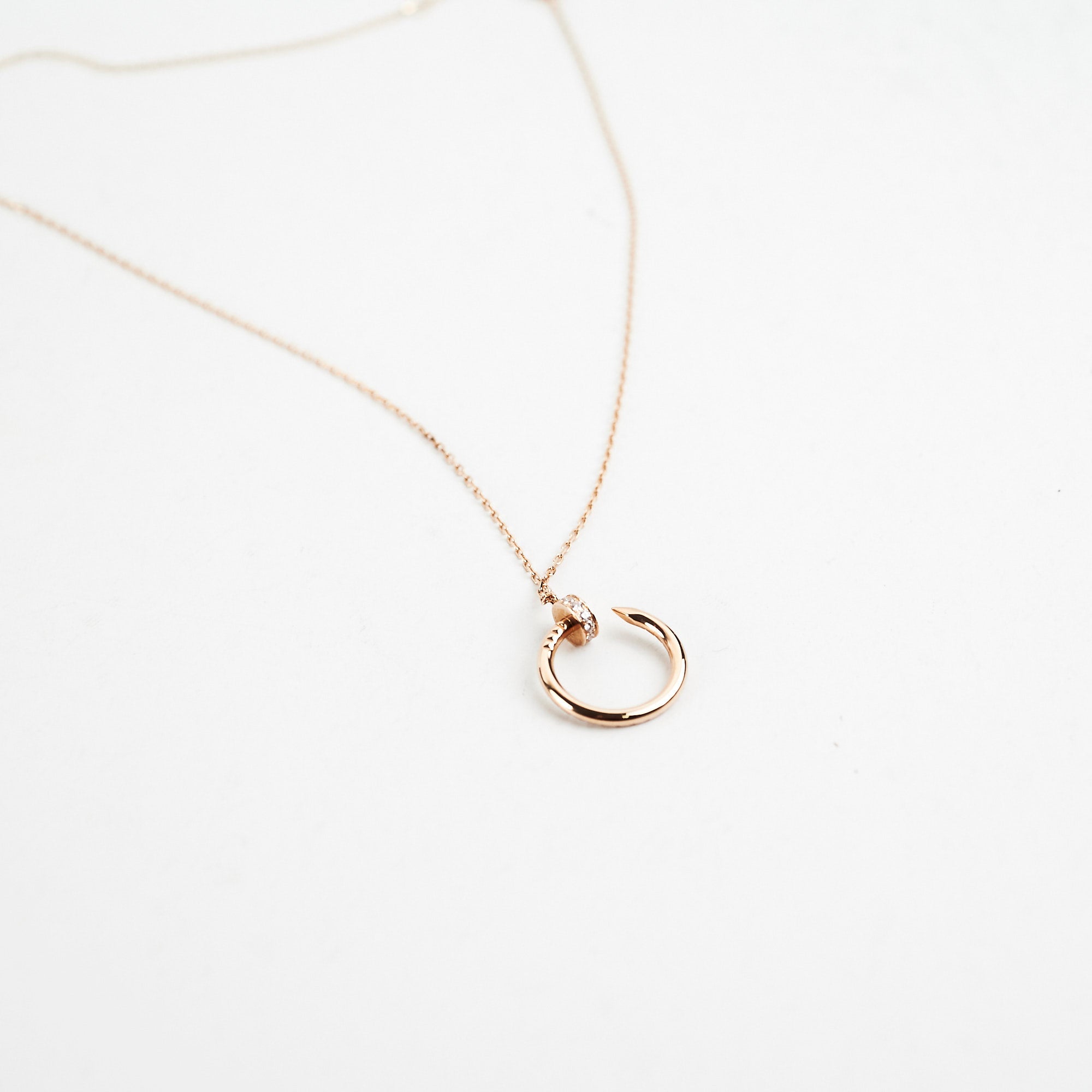 Cartier Juste Un Clou Rose Gold Diamond Necklace for Women - 18K Pink Gold Luxury Jewelry Gift for Anniversary, Valentine's Day & Special Occasions