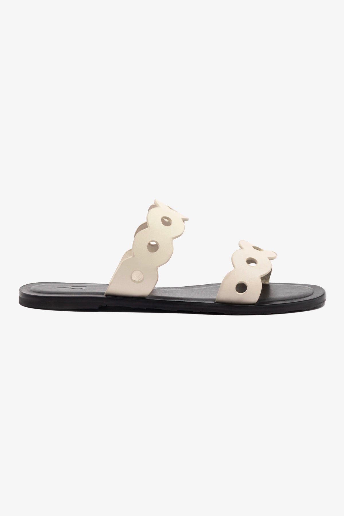 Florence Ivory Leather Flat Mules - Women's Comfortable Slip-On Shoes for Casual Wear, Office & Everyday Outfits