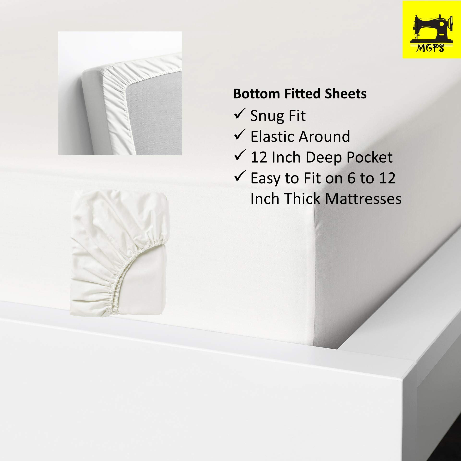 Premium 800 Thread Count 100% Egyptian Cotton Split Head Queen Sheet Set - 12-Inch Deep Pockets for Adjustable Beds | 36