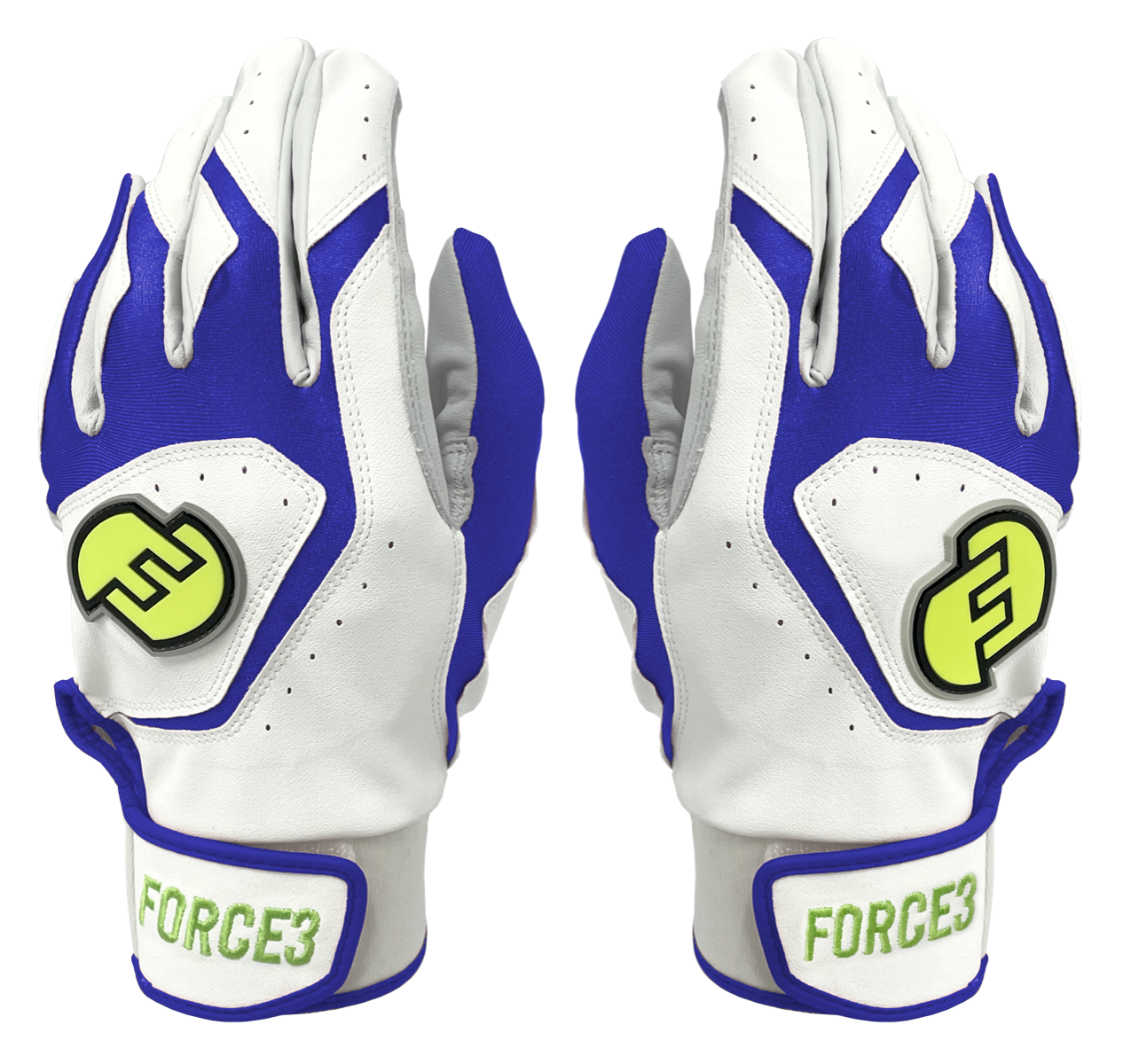 FORCE3 Pro Signature Batting Gloves - Baseball & Softball Training Gloves for Hitting Practice, Bat Grip & Fielding - Premium Leather Palm for Comfort & Durability (Perfect for Games, Training & Outdoor Sports)