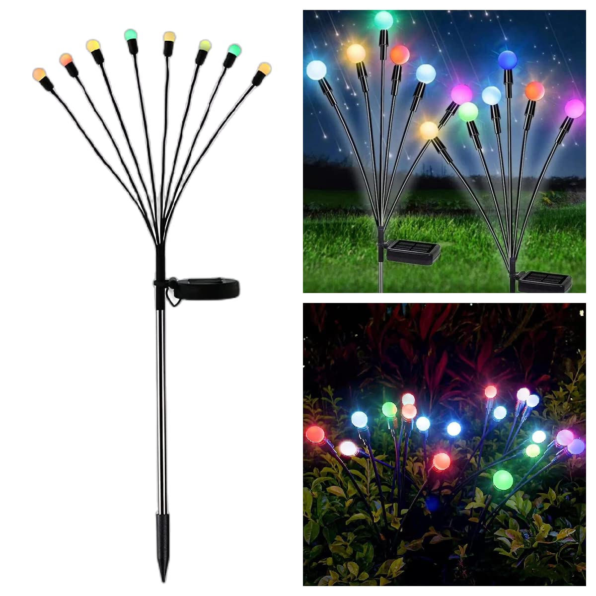 Solar LED Firefly String Lights - Waterproof Outdoor Fairy Lights for Garden, Patio, Pathway & Landscape Decoration | Wind-Resistant & Energy-Efficient | Perfect for Backyard Parties, Wedding Decor & Evening Ambiance