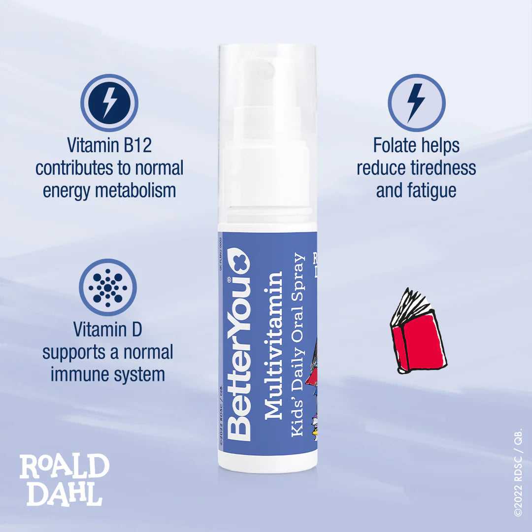 BetterYou MultiVitamin Junior Oral Spray 25ml - Kids Vitamin Supplement for Immune Support & Energy - Easy-to-Use Spray for Picky Eaters at Home, School & Travel