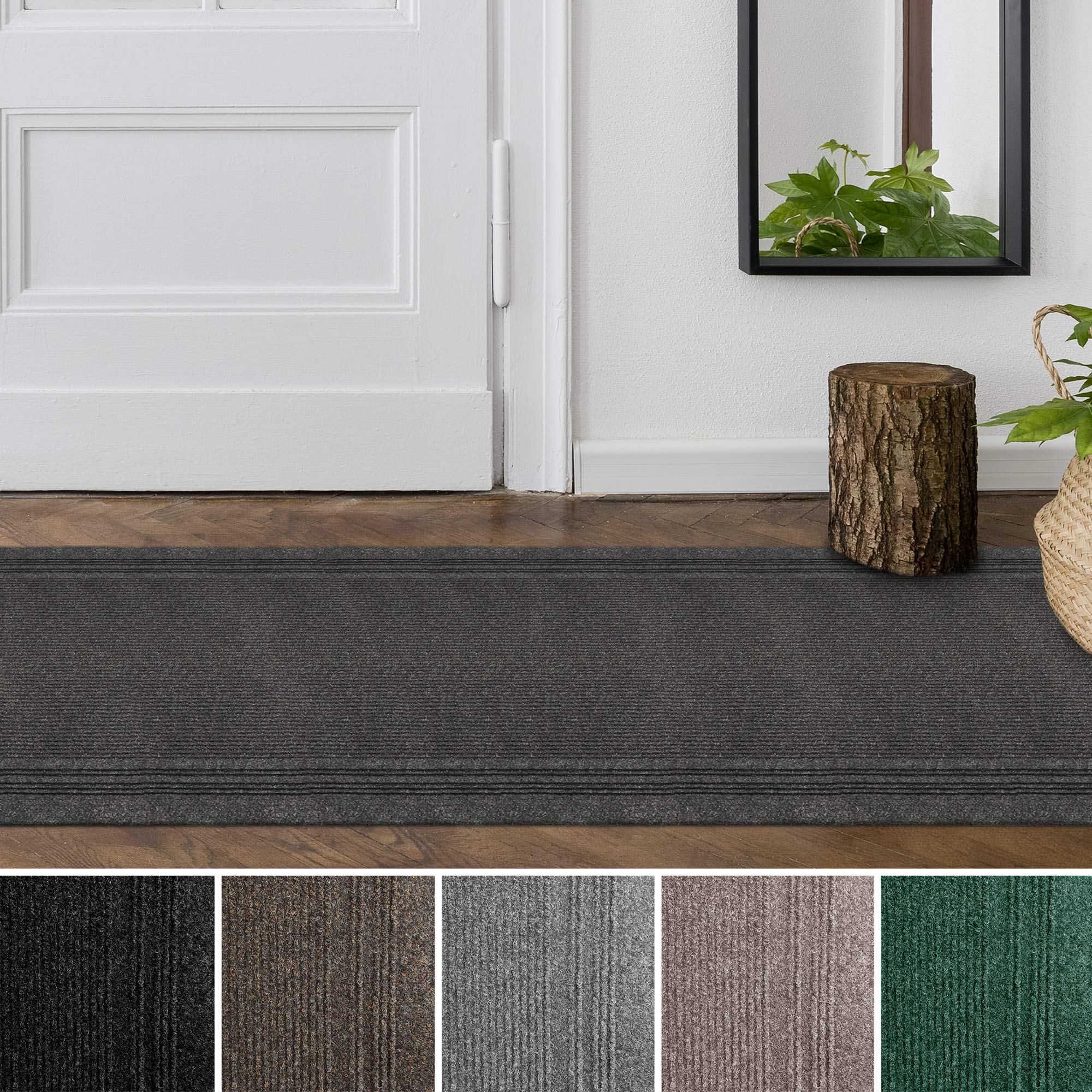 Non-Slip Ribbed Border Utility Carpet Runner 26