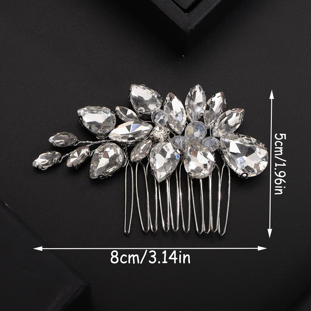 Sparkling Red Rhinestone Wedding Hair Comb - Crystal Bridal Hair Accessory for Women & Girls | Elegant Headpiece for Brides, Prom, Parties & Special Occasions