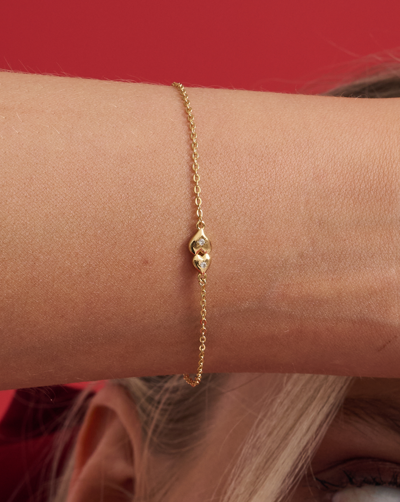 You And Me Dainty Hearts Bracelet - Elegant Couple Friendship Jewelry for Valentine's Day, Anniversary Gift for Her | Perfect for Date Nights, Weddings & Romantic Occasions