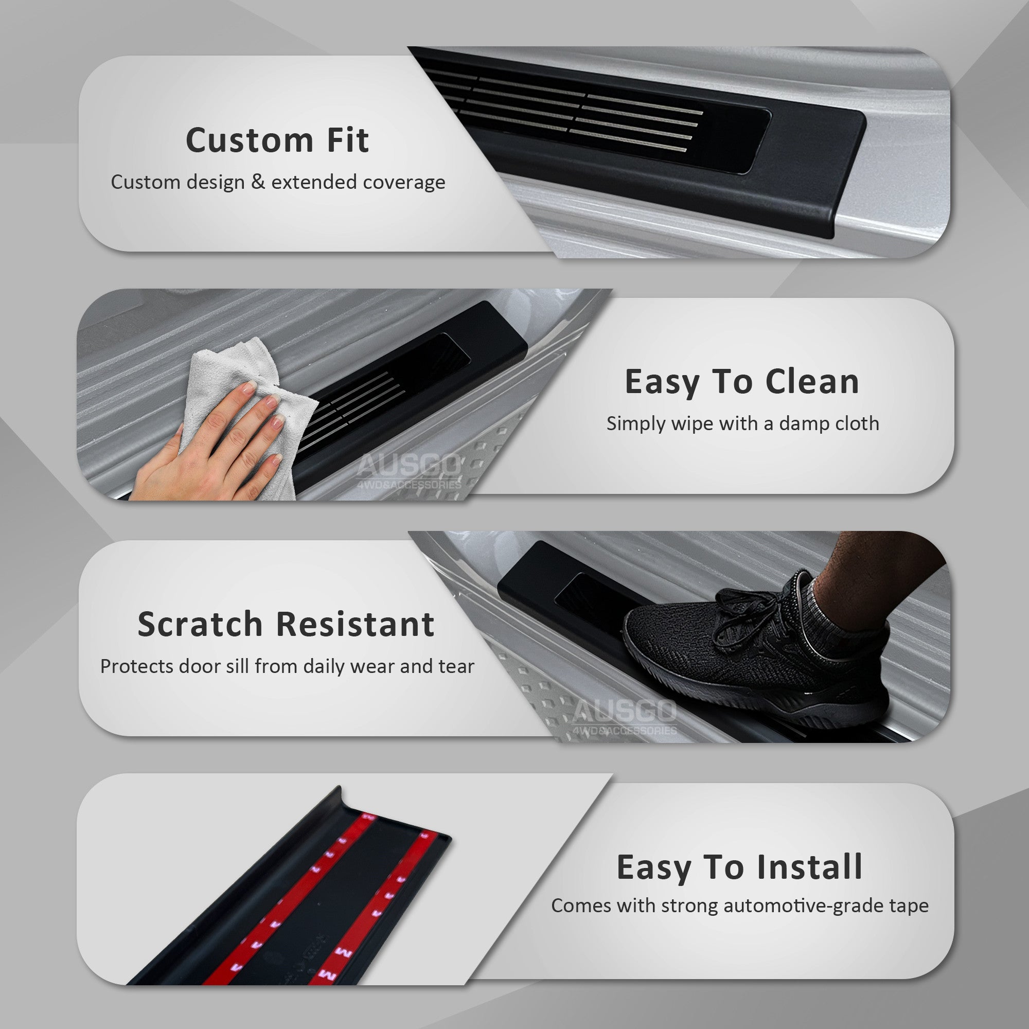 ABS Door Sill Protector for Mazda BT-50/BT50 Dual Cab (2011-2020) - Heavy Duty Scratch Guard for Truck Interior Protection - Perfect for Off-Roading & Daily Commute