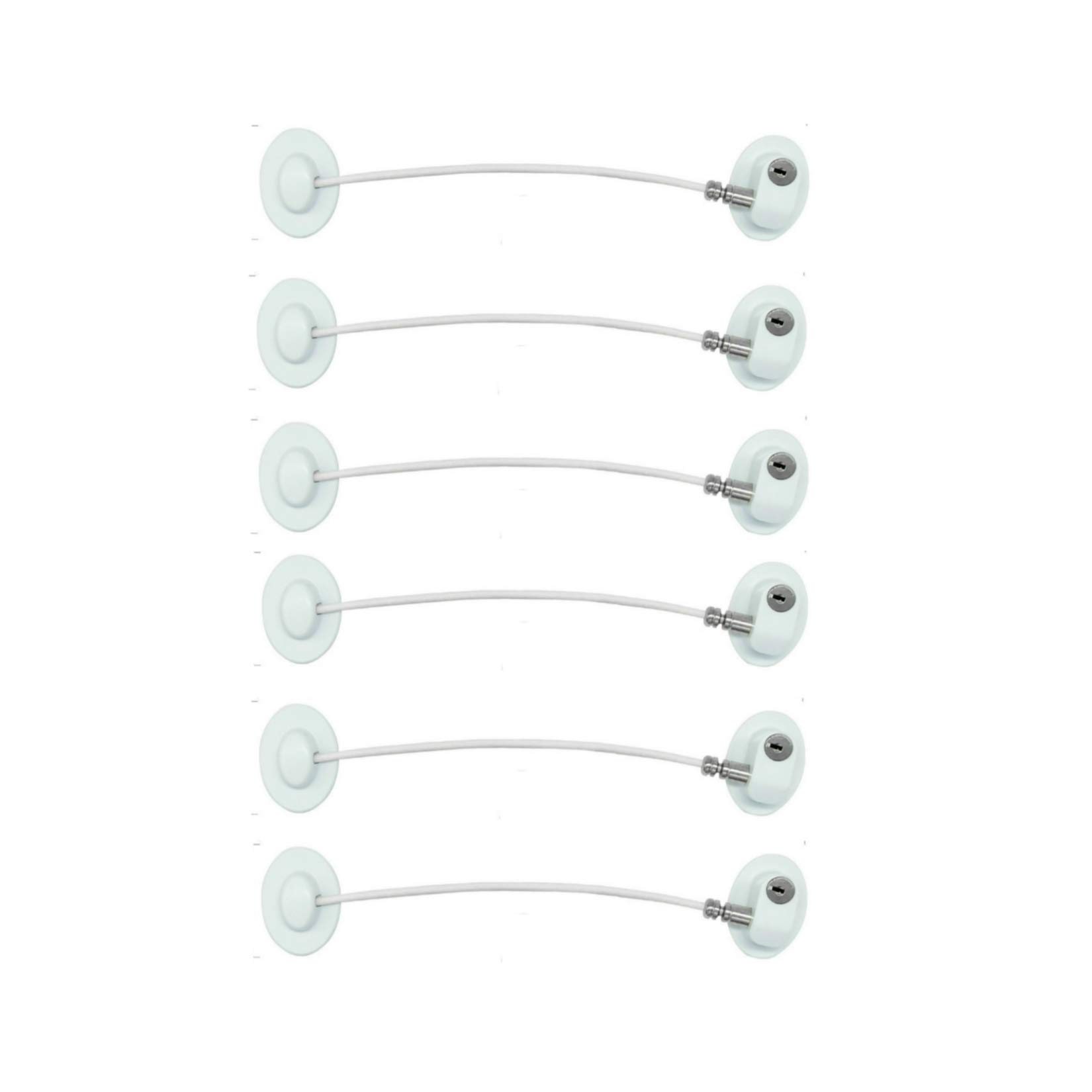 6 Pack Refrigerator Lock with 12 Keys - Child Proof Safety Locks for Fridge, Freezer & Cabinet Doors - Heavy Duty Adhesive for Secure Installation - Ideal for Homes with Kids, Dorms & Pet Safety
