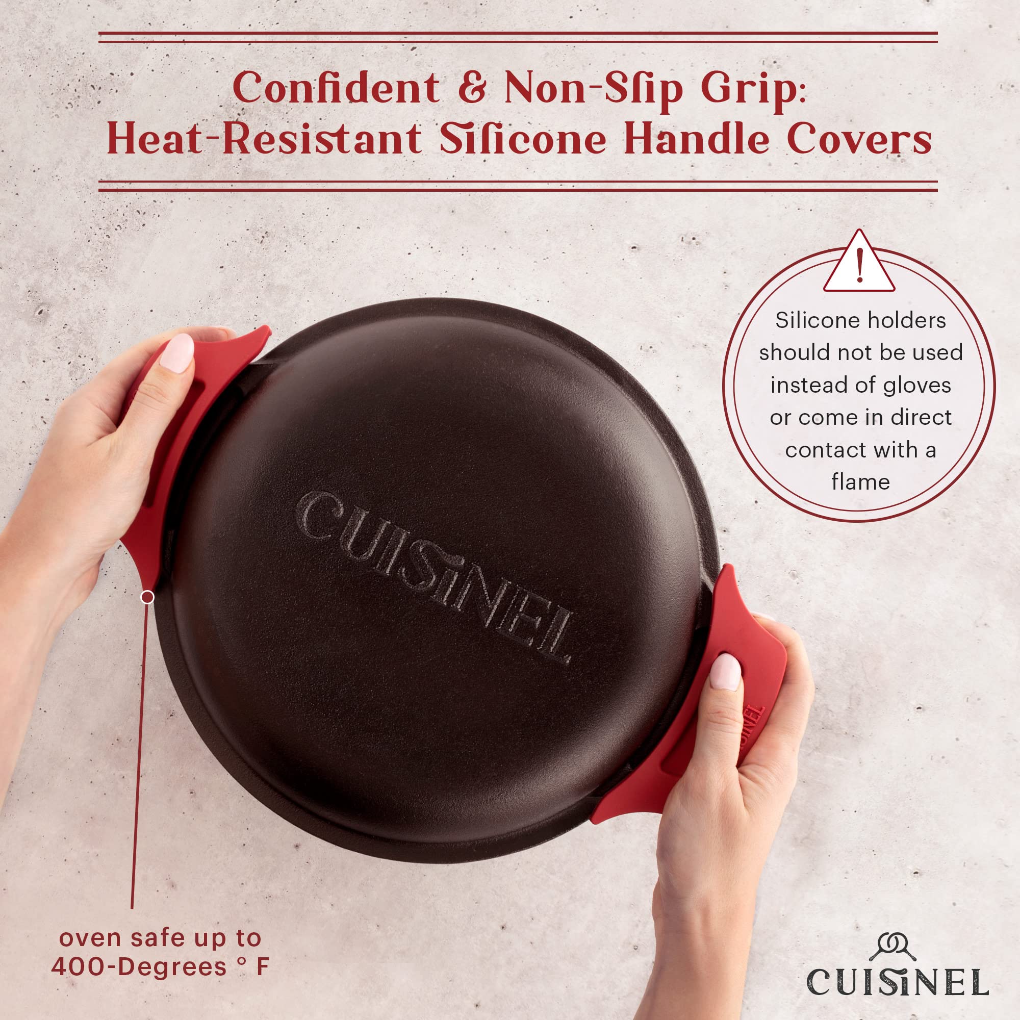 Cuisinel 5-Quart Cast Iron Dutch Oven - Preseasoned 2-in-1 Multi-Cooker with Skillet Lid & Accessories - Perfect for Baking Bread, Stews & Outdoor Cooking