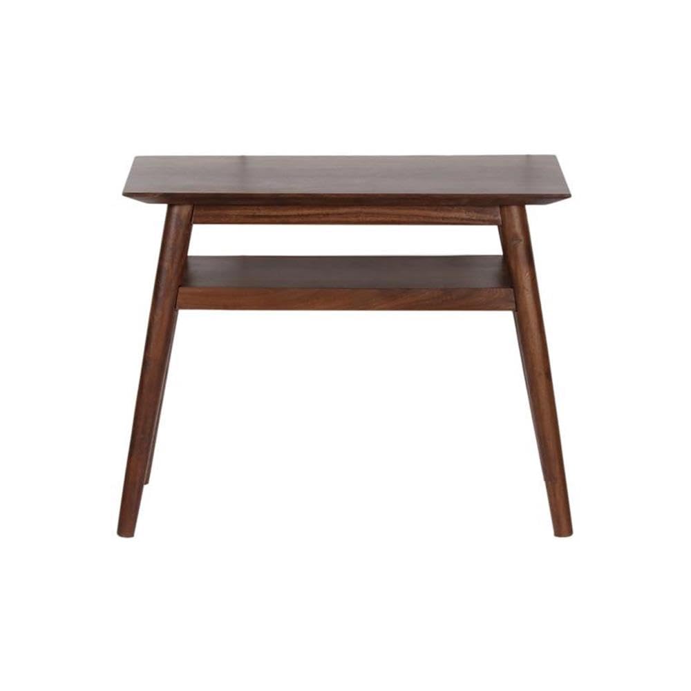 Porter Designs Portola End Table - Brown Wooden Side Table for Living Room, Bedroom, or Office - Perfect for Lamps, Books, and Decor