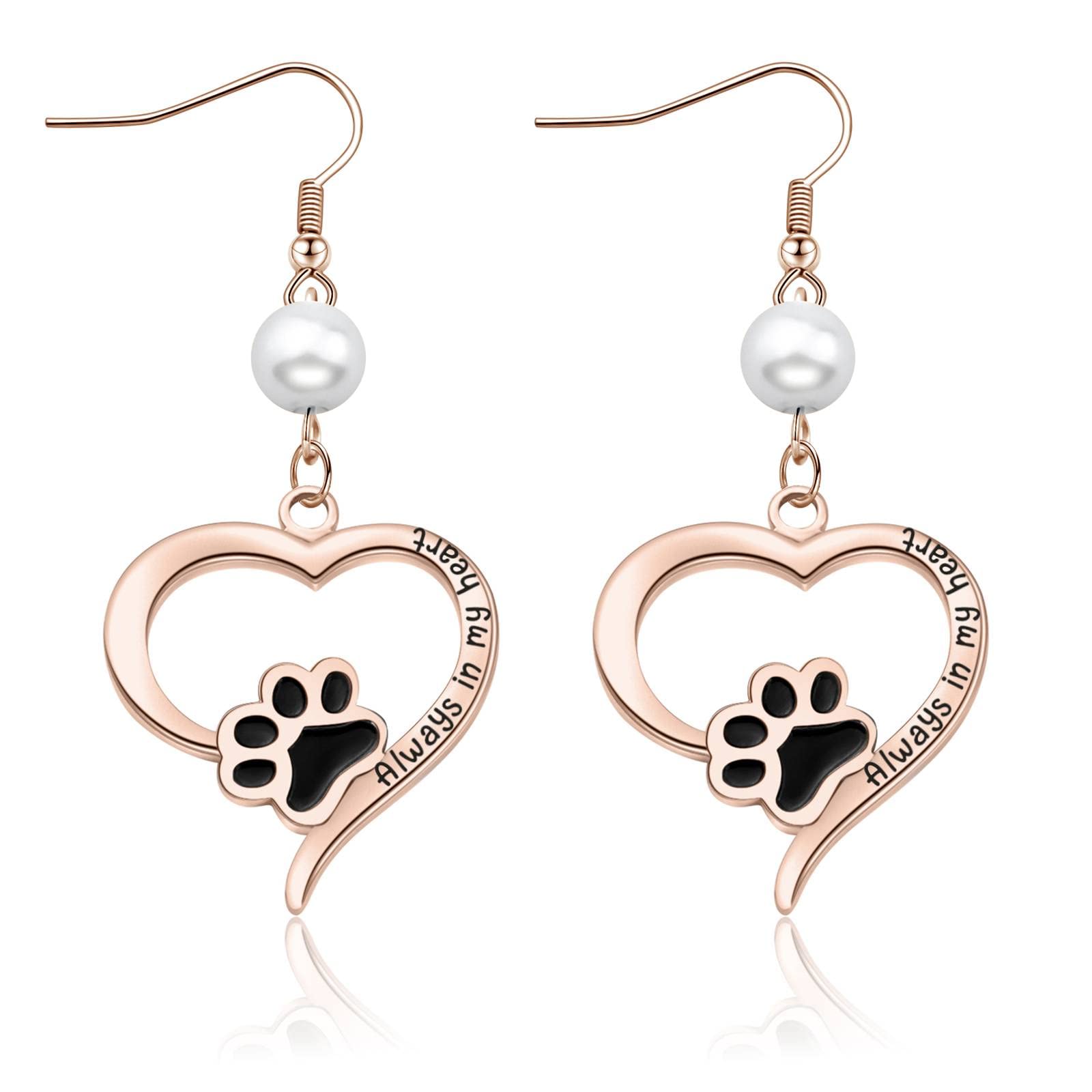 Dog Paw Print Necklace - Always in My Heart Memorial Pendant for Pet Loss | Sympathy Jewelry Gift for Dog Lovers | Perfect for Remembrance, Pet Memorials & Comforting Grieving Pet Owners