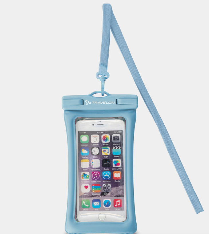 Travelon itFLOATS!® Waterproof Pouch - Waterproof Phone Case for Swimming, Beach & Outdoor Activities - Secure Dry Bag for iPhone, Samsung & Smartphones