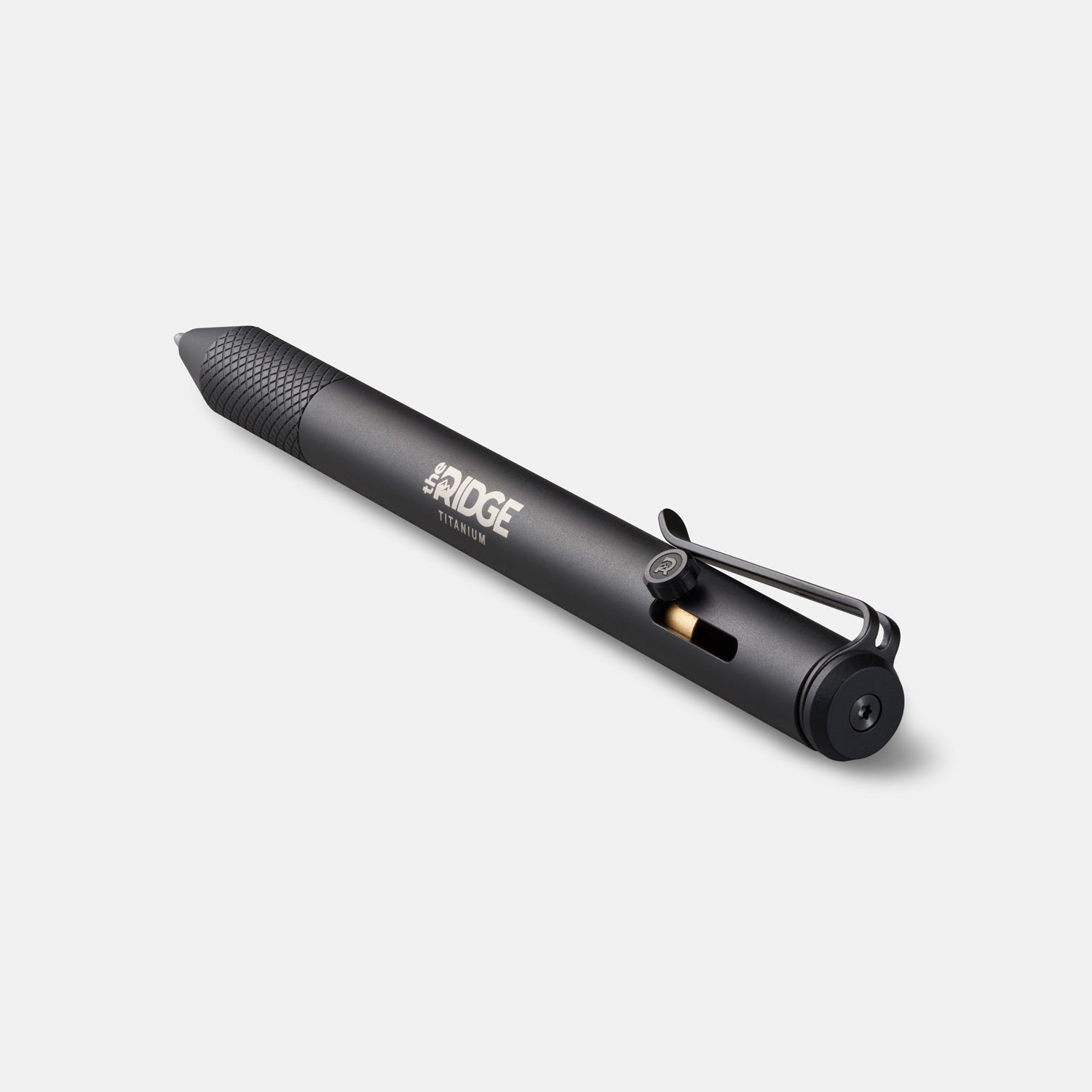 Ridge Bolt Action Pen - Matte Black Titanium EDC Writing Tool for Professionals & Outdoor Enthusiasts | Office, Travel, Gift Idea