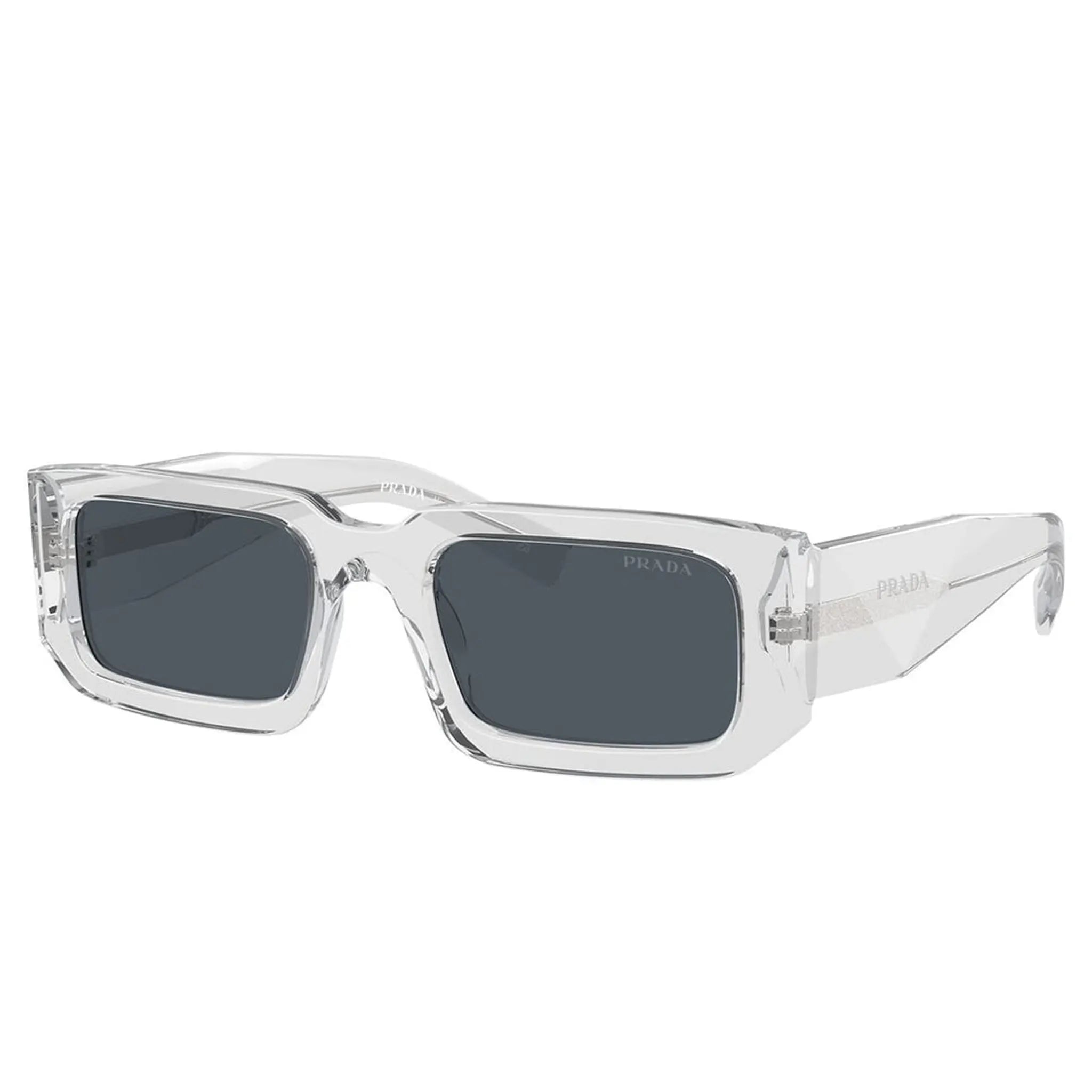 Prada PR 06YS 12R09T Transparent Grey Sunglasses for Women - Luxury Designer Shades for Fashion & Sun Protection - Perfect for Beach, Driving & Outdoor Activities