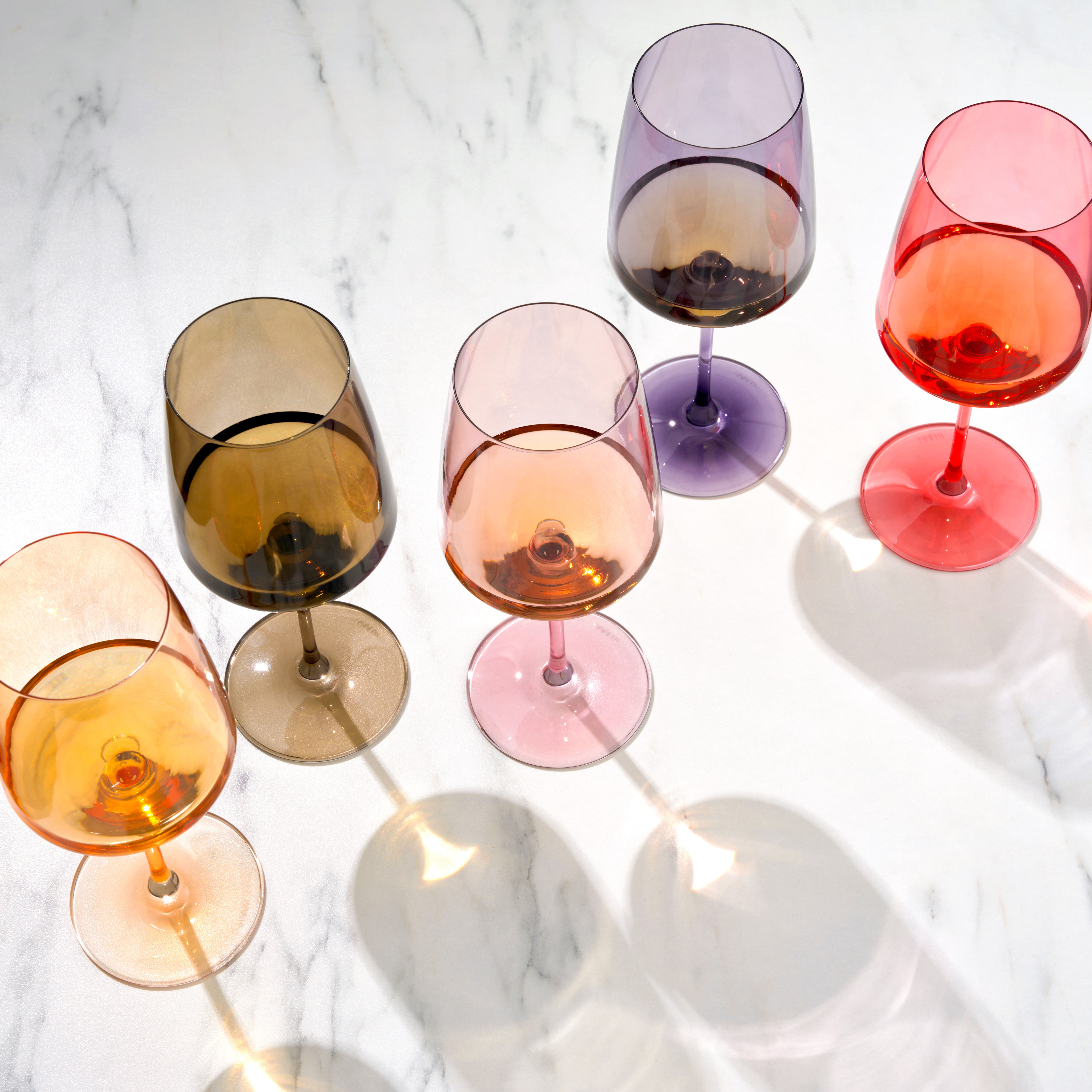 Premium Reserve Nouveau Crystal Wine Glasses Set of 2 - Elegant Violet Stemware for Red & White Wine - Perfect for Dinner Parties, Weddings & Romantic Evenings