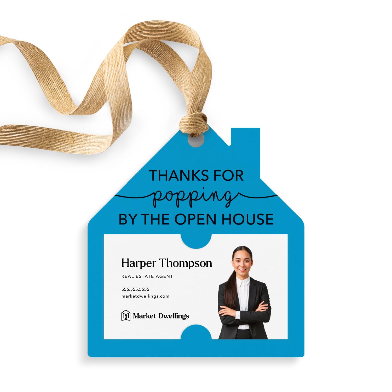 House Shaped Pop By Gift Tag - 26-GT004 | Open House Party Favors, Real Estate Agent Appreciation Gifts, New Home Celebration Thank You Cards