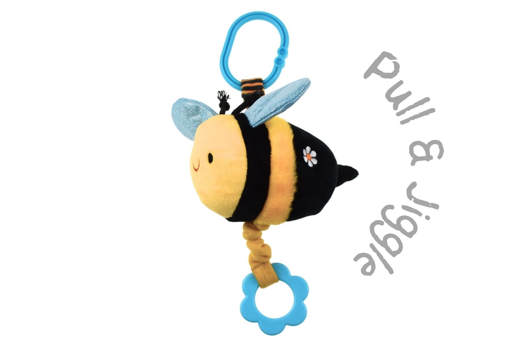 Snuggle Buddy Hunny Bee Jiggle & Shake Clip Toy - Cute Plush Sensory Toy for Babies & Toddlers - Perfect for Strollers, Car Seats & Diaper Bags