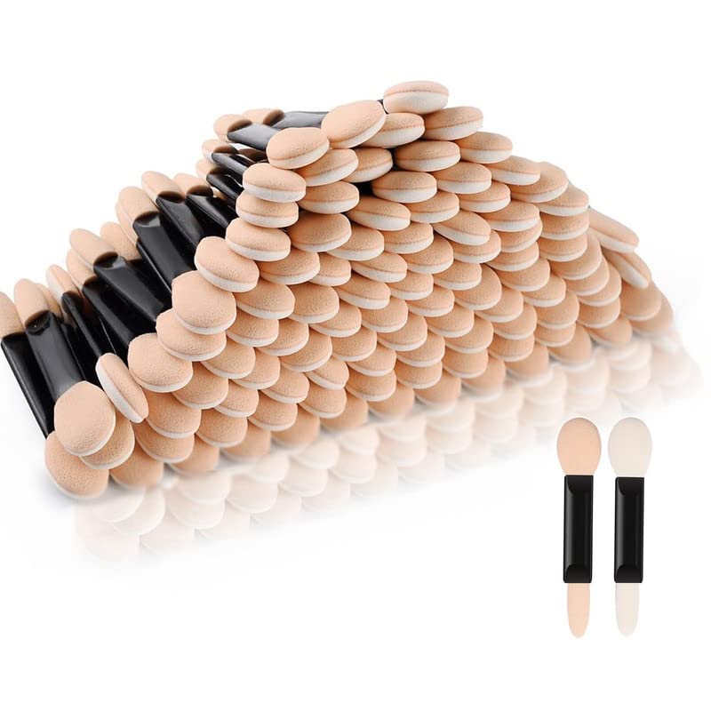 SHIDARA 12-Piece Disposable Dual-Sided Eyeshadow Sponge Applicators with Oval Tips - Soft Makeup Brushes for Easy Eyeshadow Blending - Perfect for Travel, Professional Makeup Artists & Everyday Use