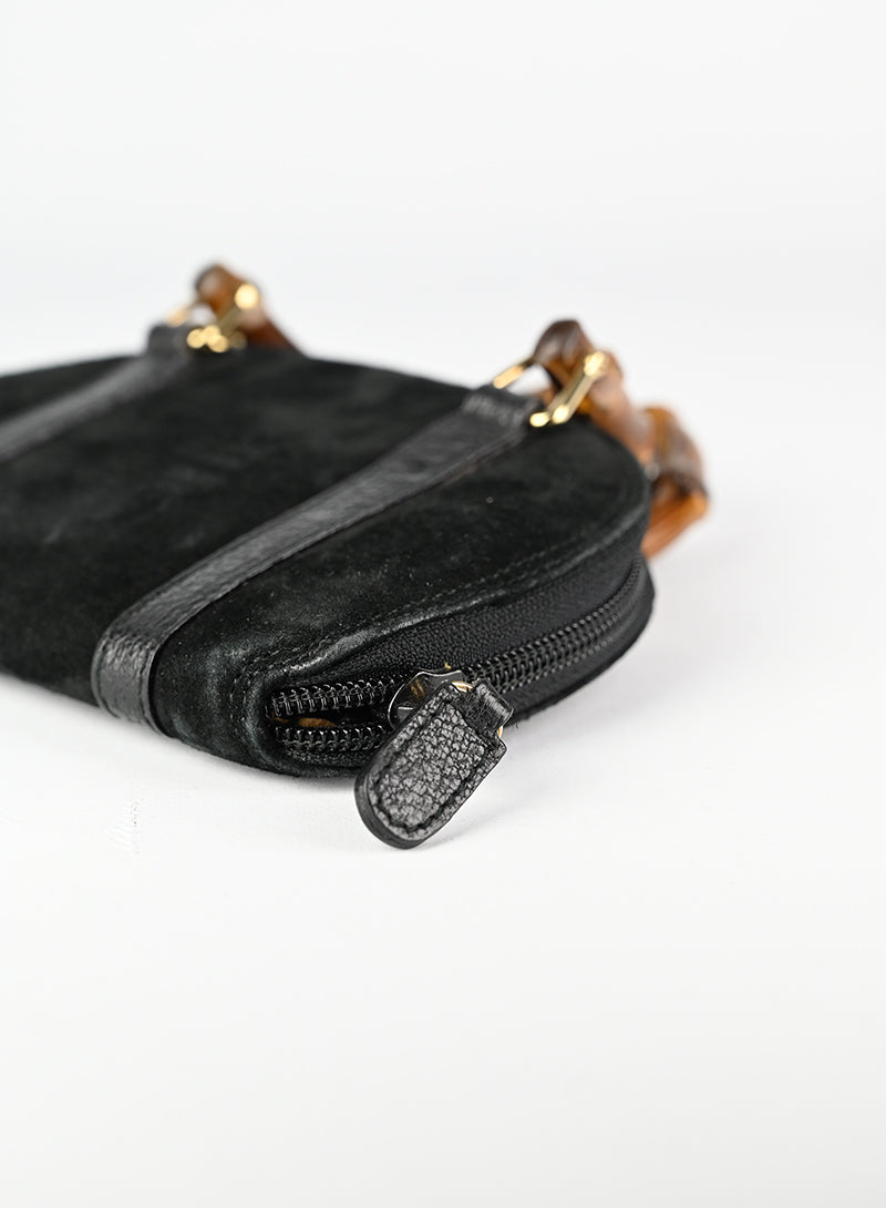 Gucci Black Suede Bamboo Bag - Luxury Handbag for Women, Perfect for Parties, Work & Everyday Use