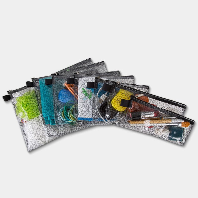 Travelon Set of 7 Packing Envelopes - Waterproof & Tear-Resistant Organizer Pouches in Multiple Sizes for Travel, Office & School Supplies Storage
