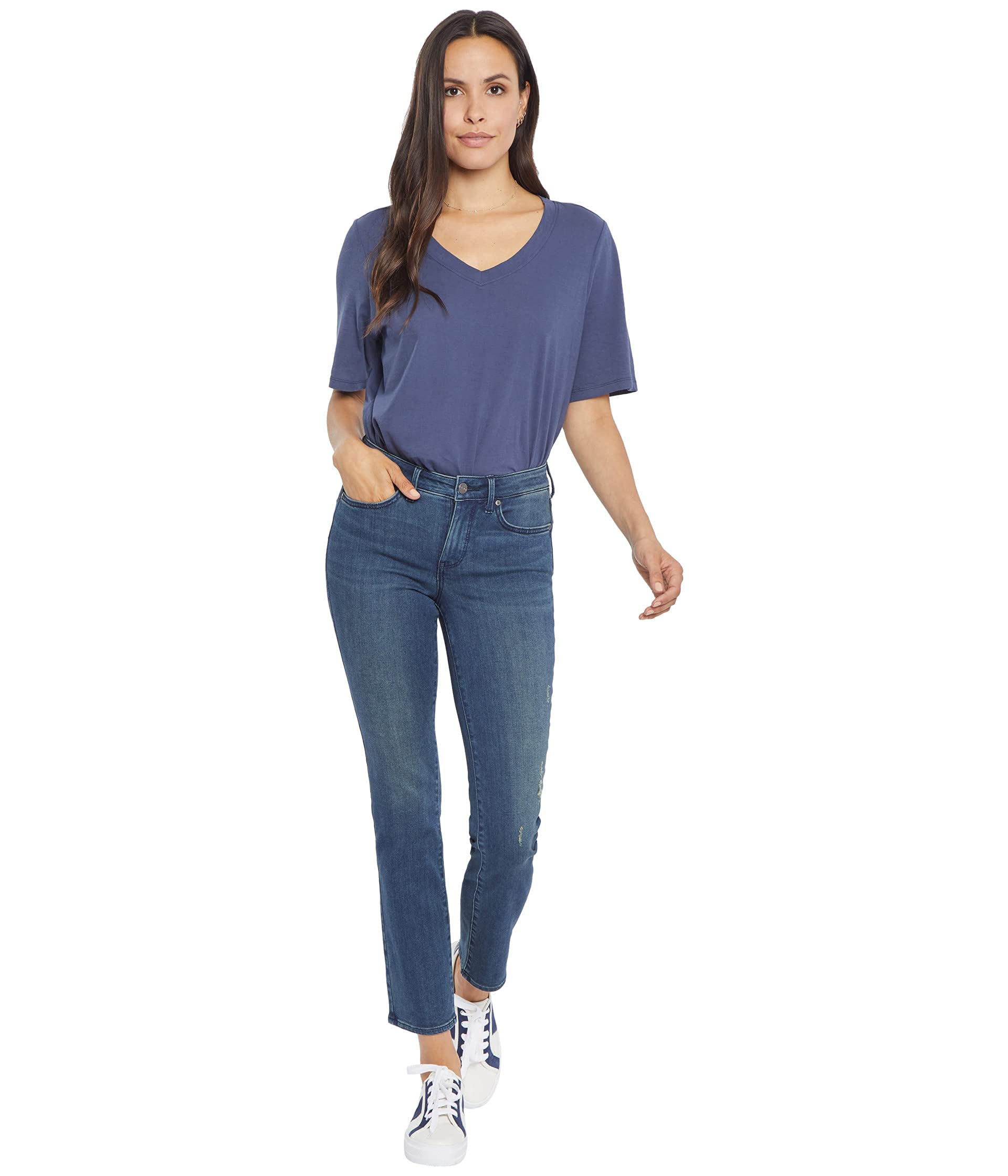 NYDJ Sheri Slim Ankle Jeans for Women - Greenwich Wash Denim Pants | Comfortable Stretch Skinny Jeans for Casual Wear & Everyday Outfits
