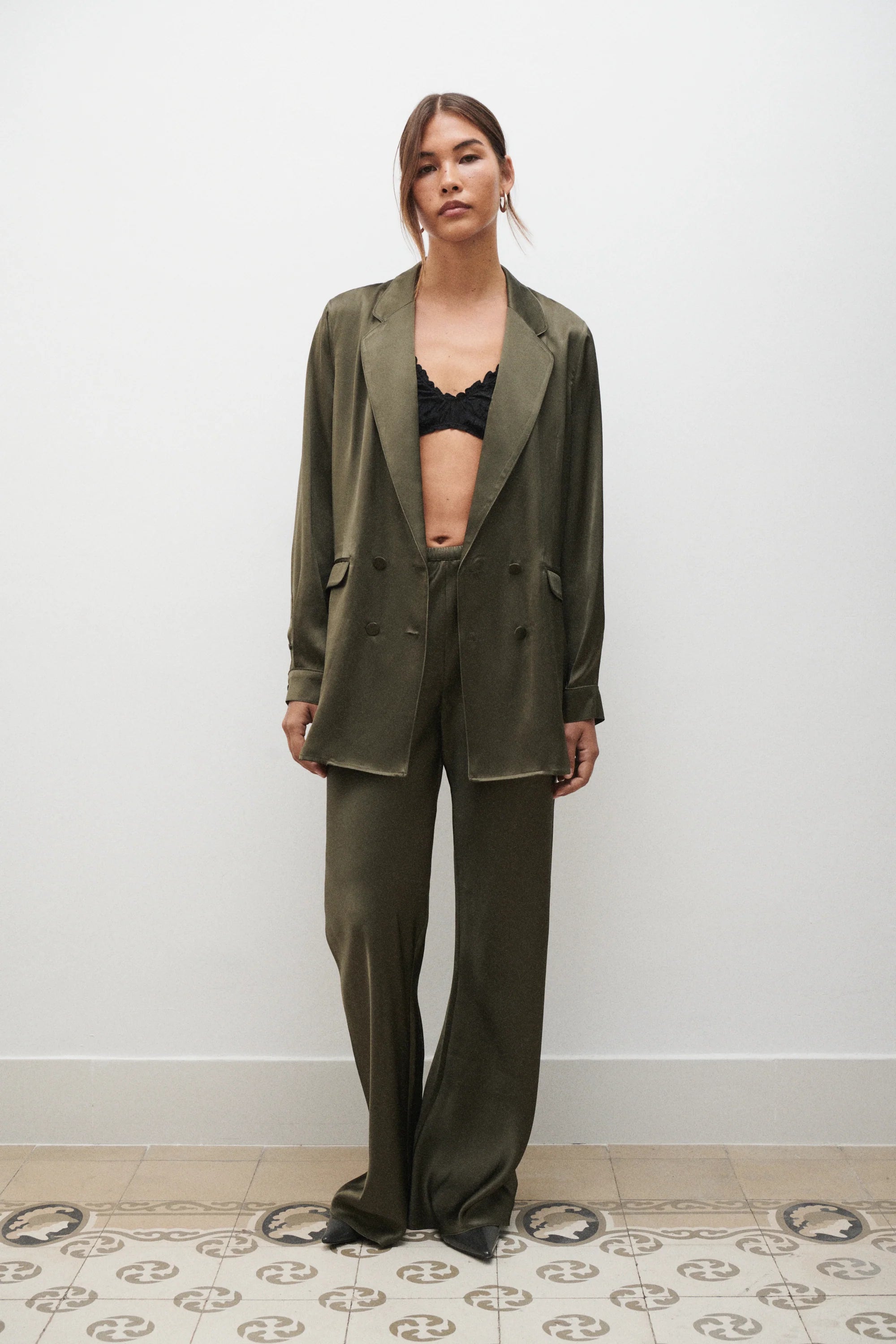 Stylish Bias Cut Pants in Pine Green - Perfect for Casual Outfits, Office Wear & Everyday Comfort