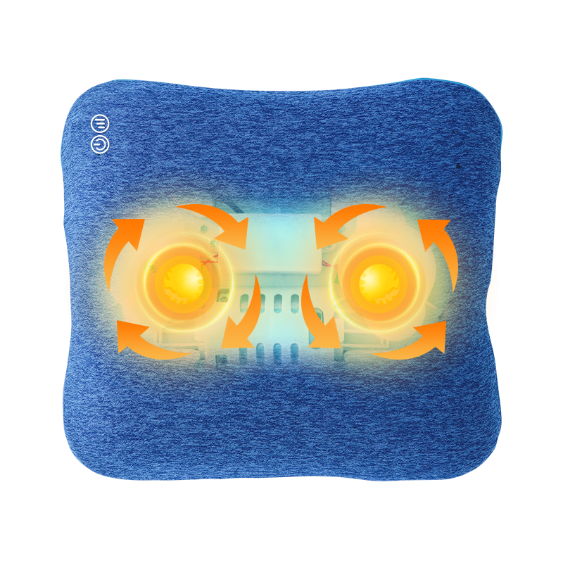 Bravo Shiatsu 4D Kneading Deep Tissue Massage Pillow - Blue | Portable Neck & Back Pain Relief for Home, Office & Car Use