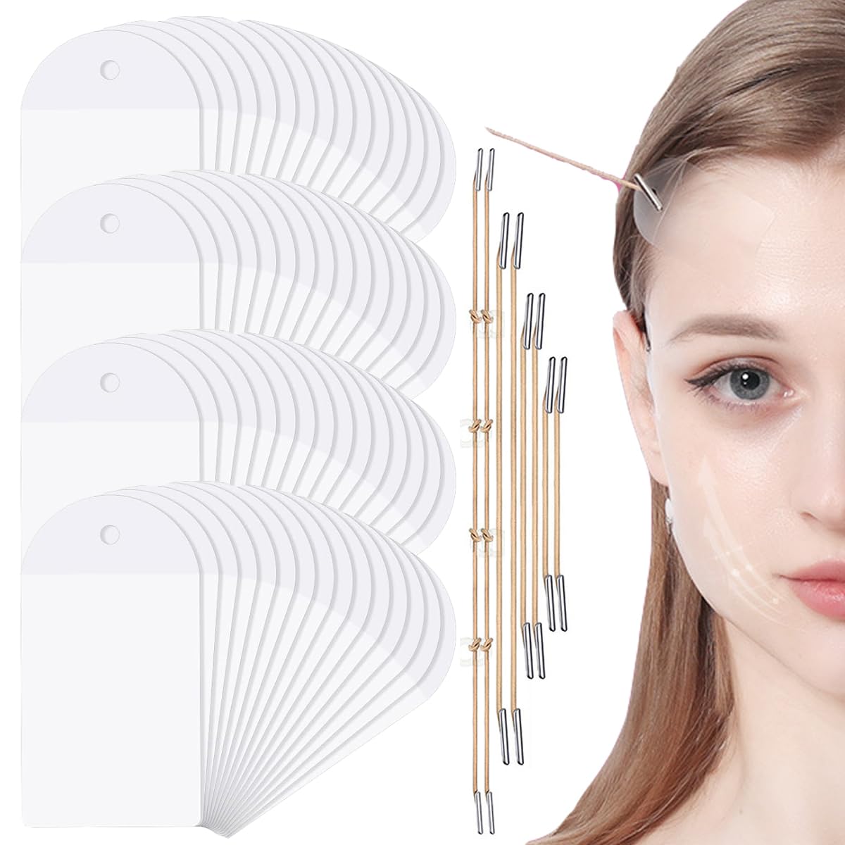 **Japanese Face Lifting Tape – 80PCS Invisible Wrinkle & Sagging Skin Tightener for Face & Neck – Instant Skin Lift with Lifting Rope – Perfect for Daily Use, Special Events & Anti-Aging Skincare Routine**