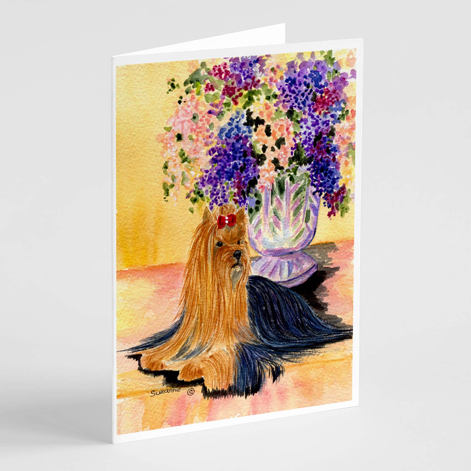 Yorkie Greeting Cards & Envelopes - Pack of 8 Blank A7 Note Cards (5x7 Inches) for Birthdays, Thank You Notes & Special Occasions | Whimsical Dog Lover Stationery