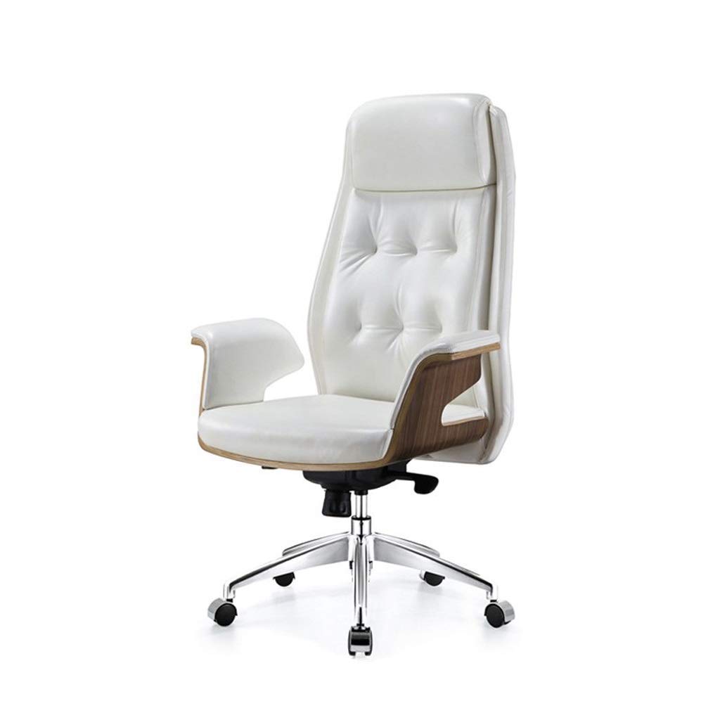 Premium Ergonomic Office Chair - Adjustable Leather Executive Desk Chair with Lift & Recline for Home Office, Conference Room & Computer Workstation (Genuine Leather-Black) - Ideal for Long Hours Sitting, Video Calls & Professional Workspaces
