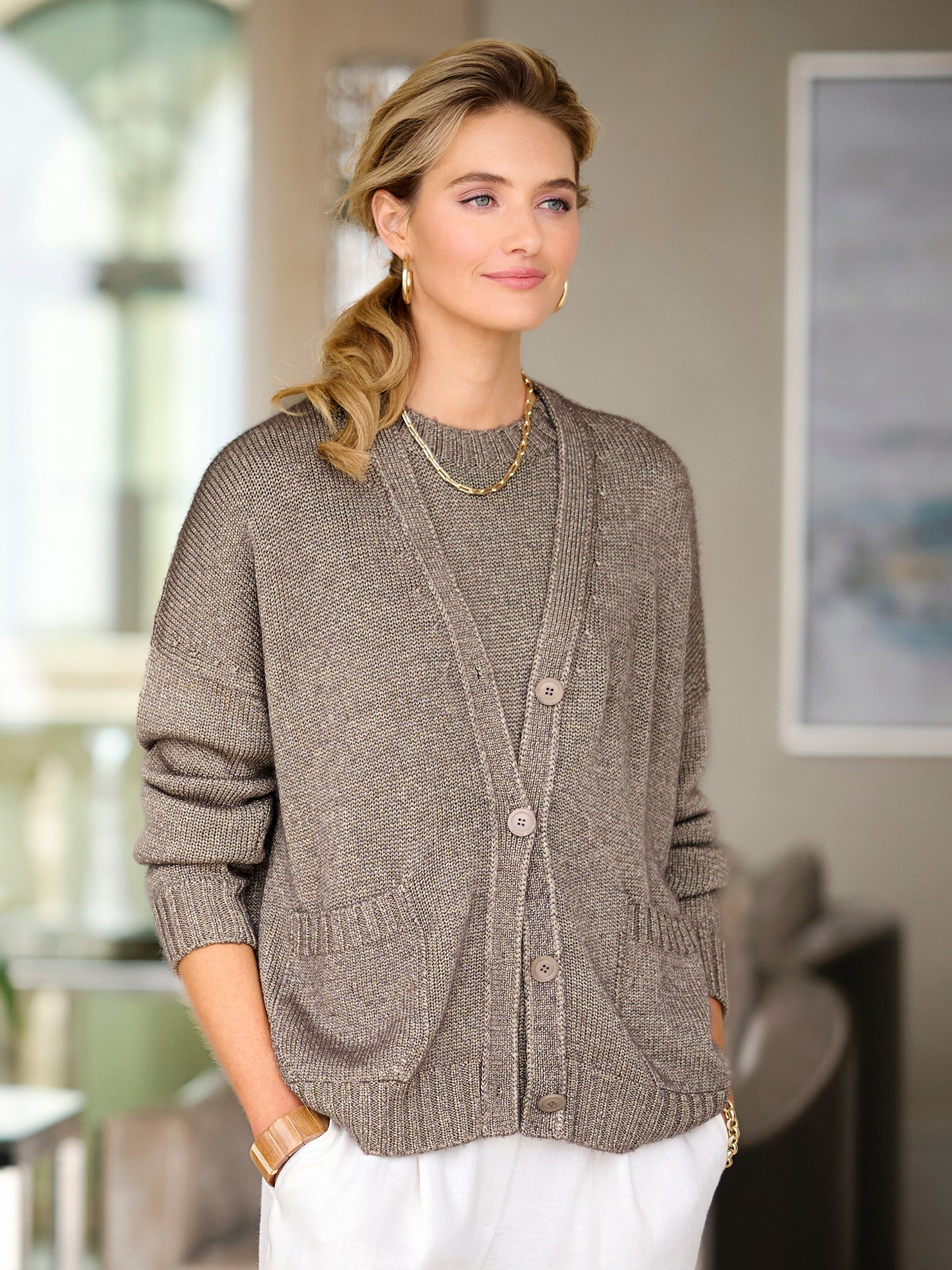 Luxury Mare Cashmere Cardigan for Women - Soft & Warm Knit Sweater - Perfect for Fall & Winter Layering, Office Wear & Casual Outfits