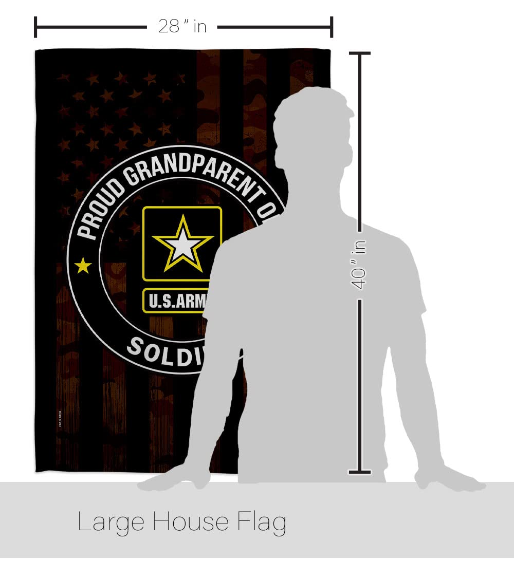 Proud US Military Grandparent Army House Flag Set - Double-Sided Armed Forces Rangers Banner for Veterans & Retirees | Made in USA | Perfect for Garden, Yard & Patriotic Home Decor