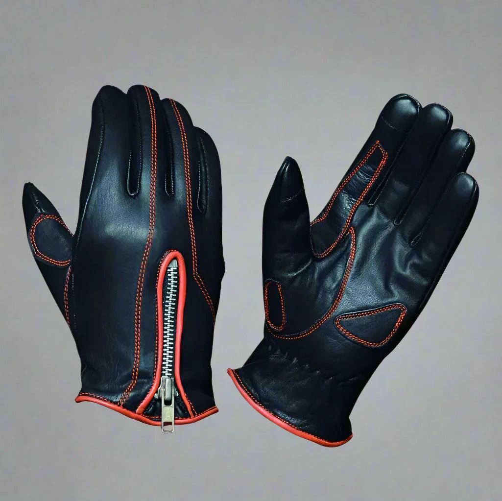 Open Road Women's Genuine Leather Motorcycle Gloves - Touchscreen Compatible, Breathable & Protective for Riding, Cruising & Outdoor Adventures