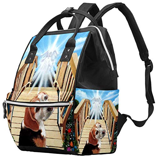 Shiiny Beagle Dog Design Diaper Backpack - Waterproof Baby Care Travel Bag with Cooler & Tissue Pocket | Multi-Functional Parent & Pet Lover Gift for Outings, Park Visits & Family Trips