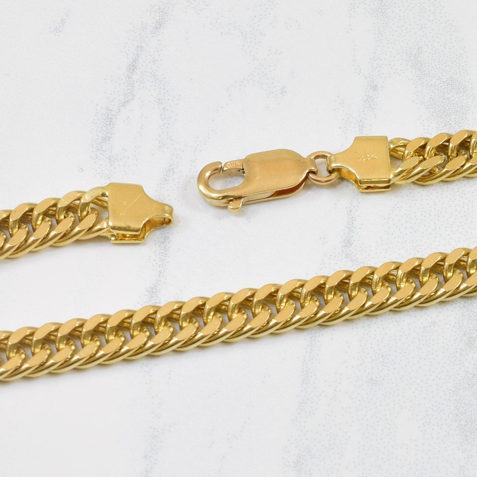 10K Yellow Gold Double Curb Link Chain Necklace - 19 Inch Classic Cuban Chain for Men & Women | Perfect for Layering, Gift Giving & Everyday Wear
