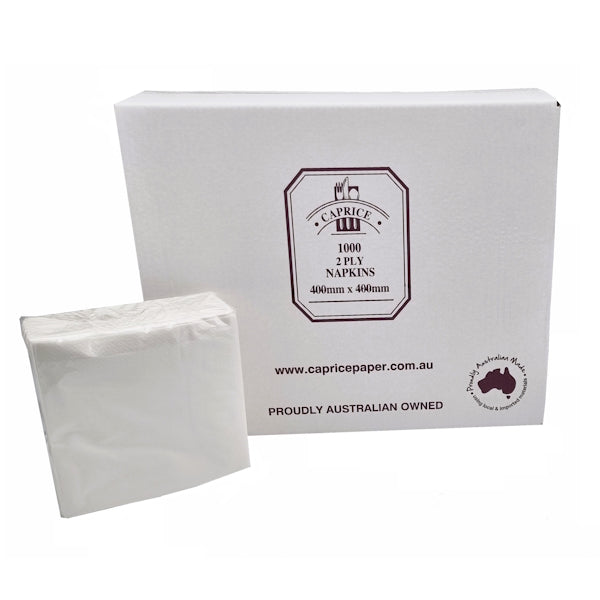 Premium Caprice 2-Ply Dinner Napkins - 1000 Count, Quarter Fold, White - Perfect for Restaurants, Parties & Everyday Dining