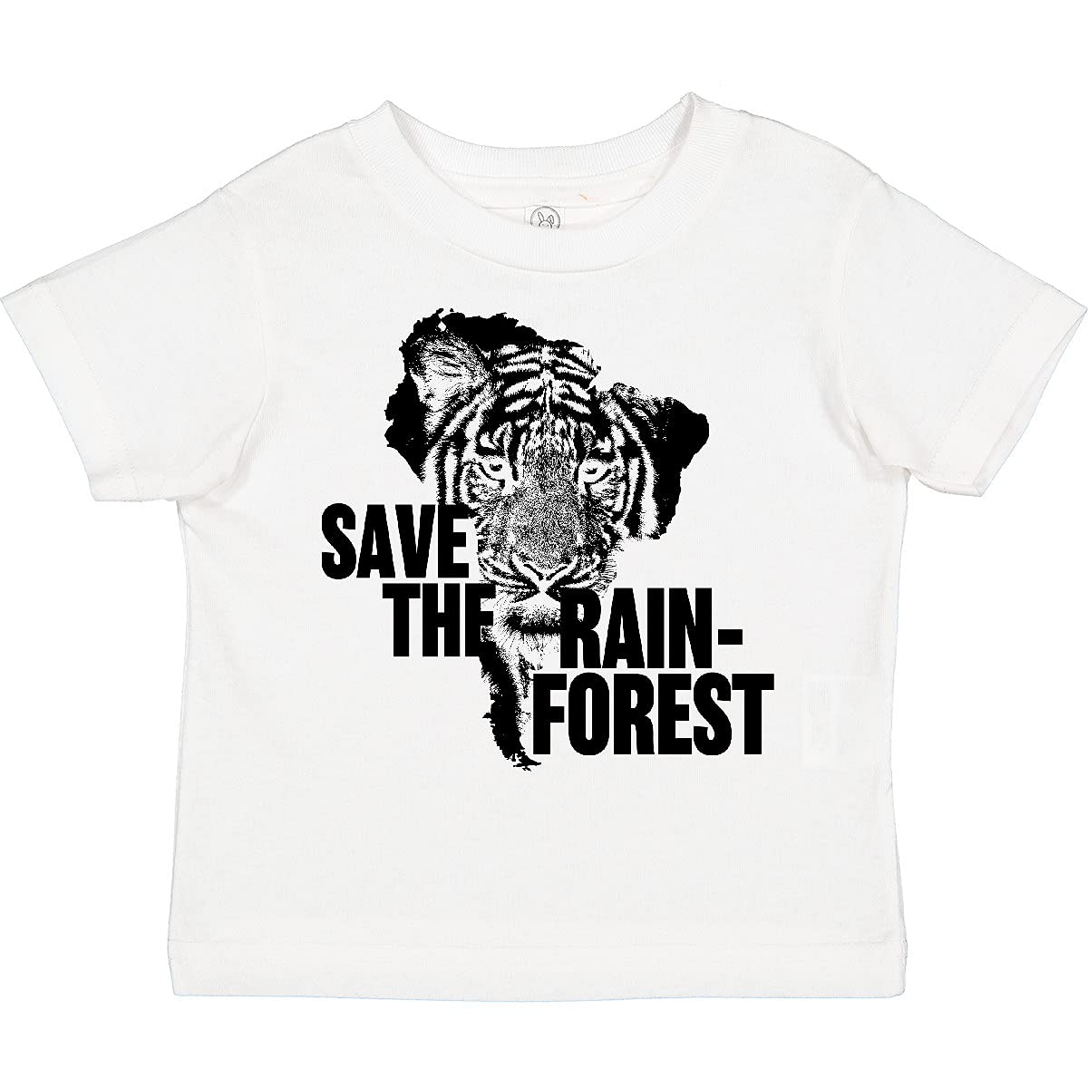 Save The Rainforest Tiger with South America Toddler T-Shirt - Eco-Friendly Kids Animal Tee for Playdates & Nature Outings