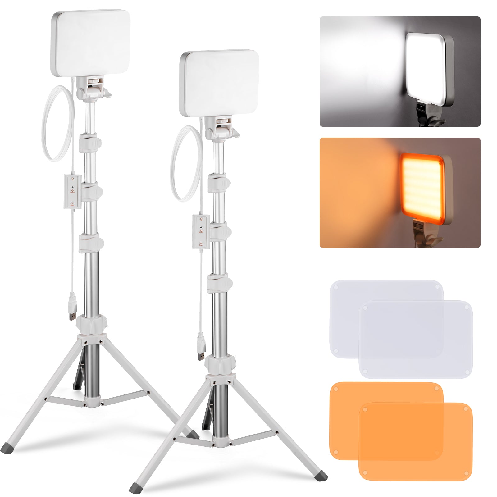 NEEWER BASICS BP66 2 Pack Bi-Color LED Video Light Panel Kit - 3200K-5600K Adjustable, CRI≥95 for YouTube, TikTok, Photography & Studio Lighting