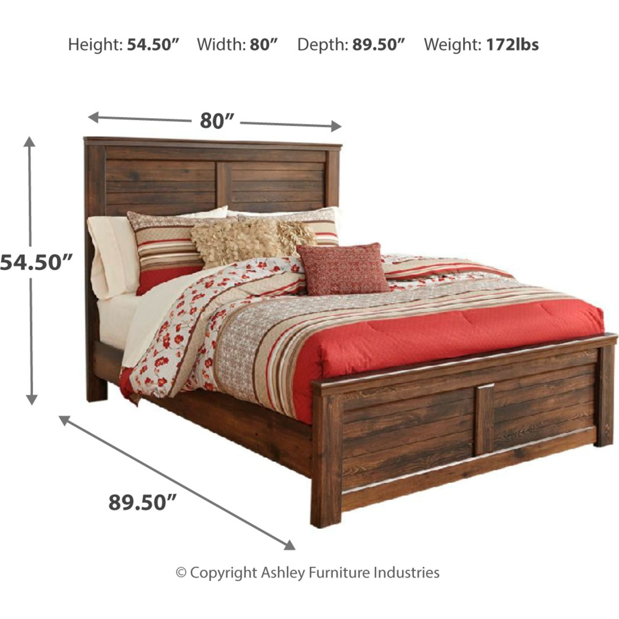 Ashley Cinder Falls 3-Piece Panel Bed Set - Queen Size Wooden Bed Frame with Headboard & Footboard - Perfect for Modern Bedroom Decor & Master Suite Furniture