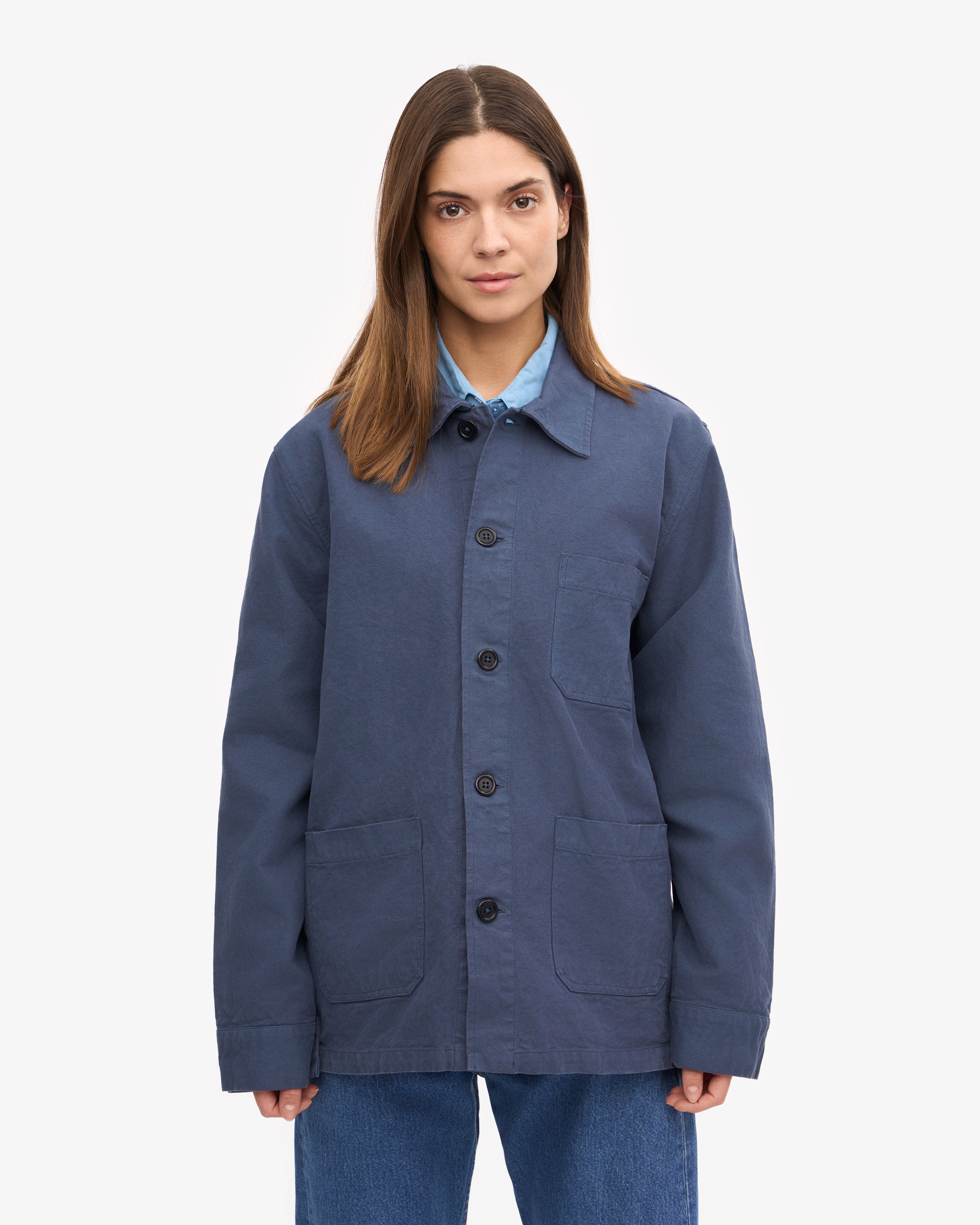 Premium Organic Cotton Workwear Jacket for Men & Women - Petrol Blue - Durable & Comfortable for Outdoor Jobs, Construction & Casual Wear