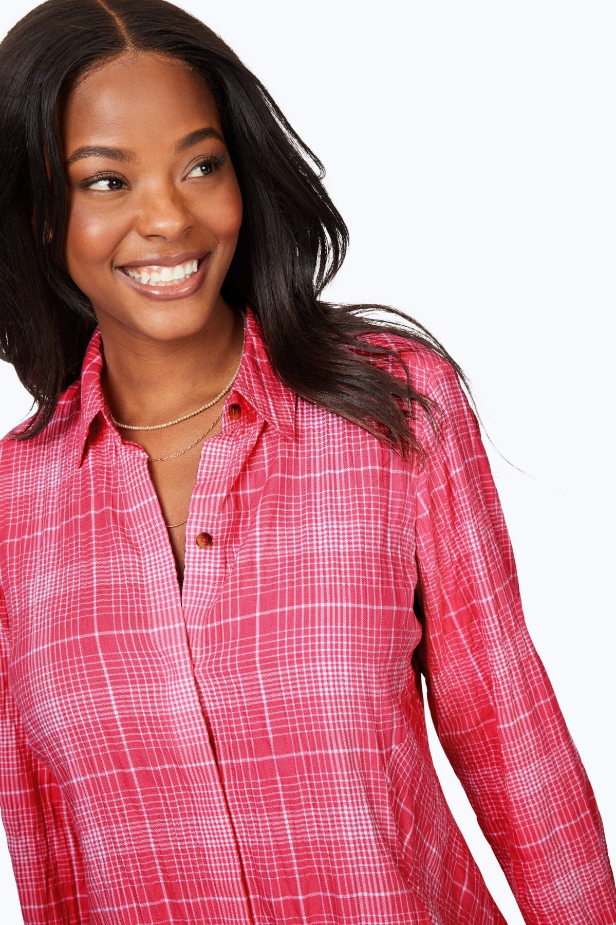 Stylish Cici Plaid Long Sleeve Tunic Top for Women - Perfect for Fall Fashion, Office Wear & Casual Outings