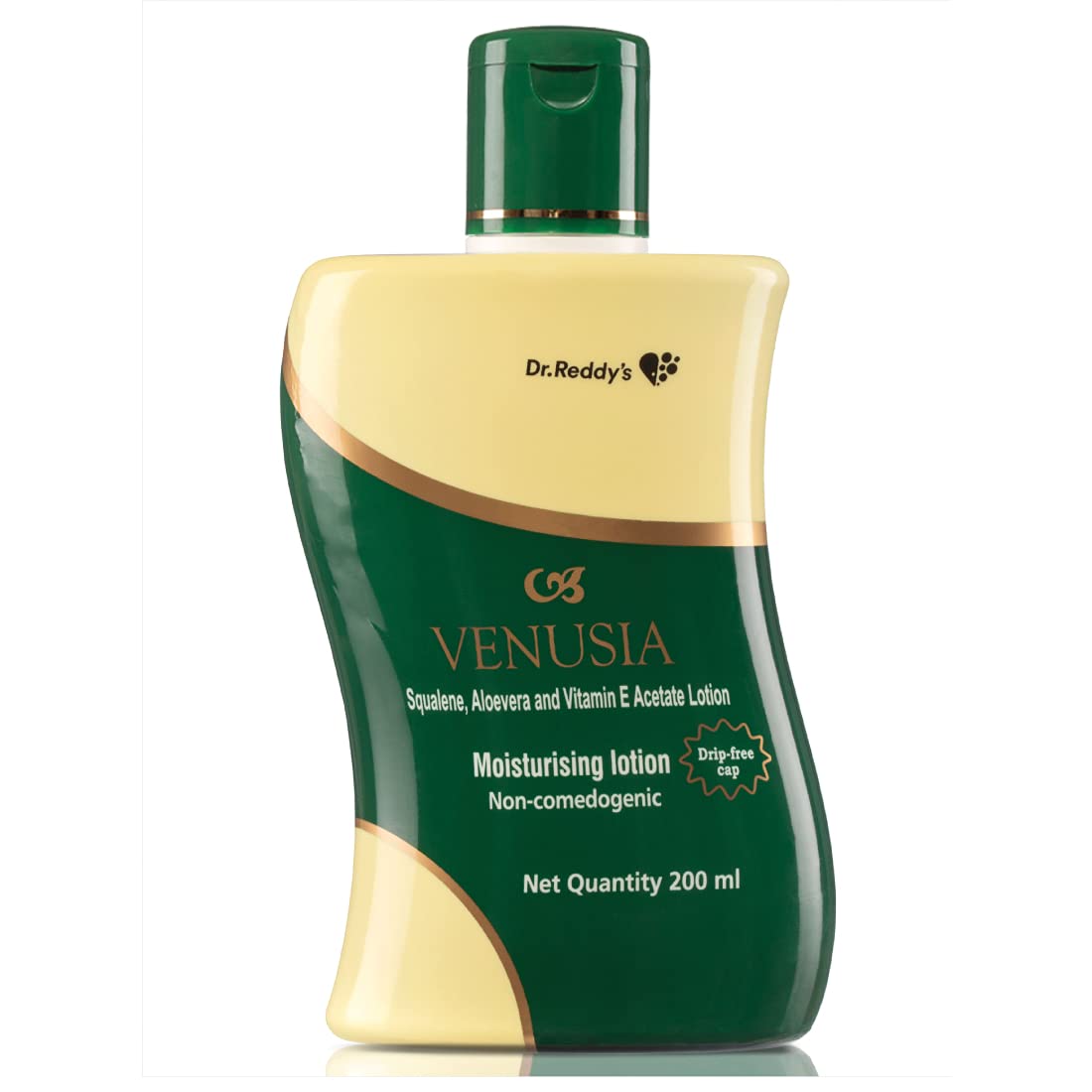 Venusia Dr Reddy's Moisturizing Lotion with Vitamin E, Aloe Vera & Squalene - Daily Face & Body Lotion for Dry Skin - Soothing Itch Relief, Non-Greasy Formula - 200ml - Perfect for Hydration After Shower or Sun Exposure
