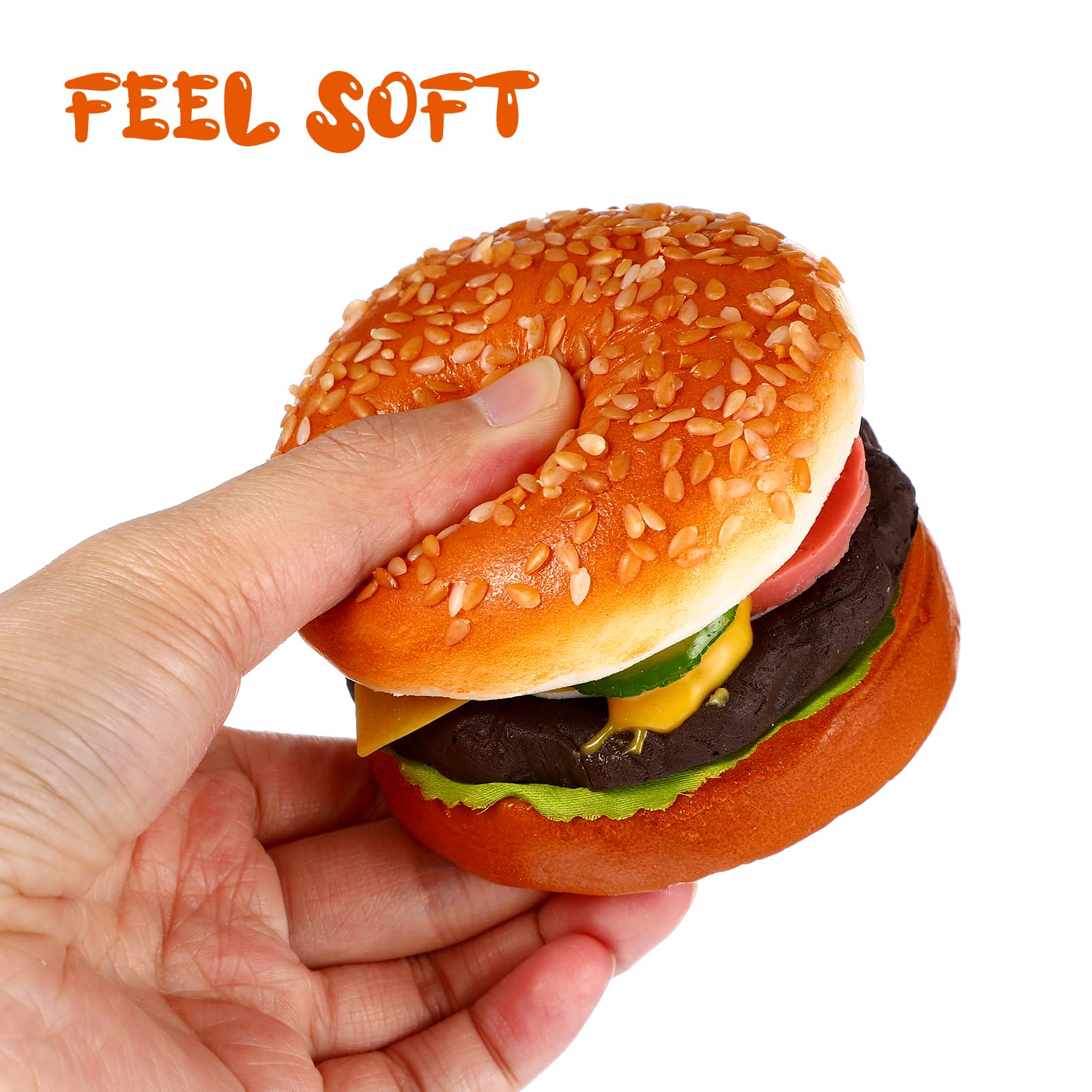 Lifelike Artificial Hamburger Model - Fake Burger Bread Figurine for Baking Photography Props, Birthday Party Favors, Home & Kitchen Decor - Perfect for Food Styling, Photography Backdrops, and Themed Party Decorations