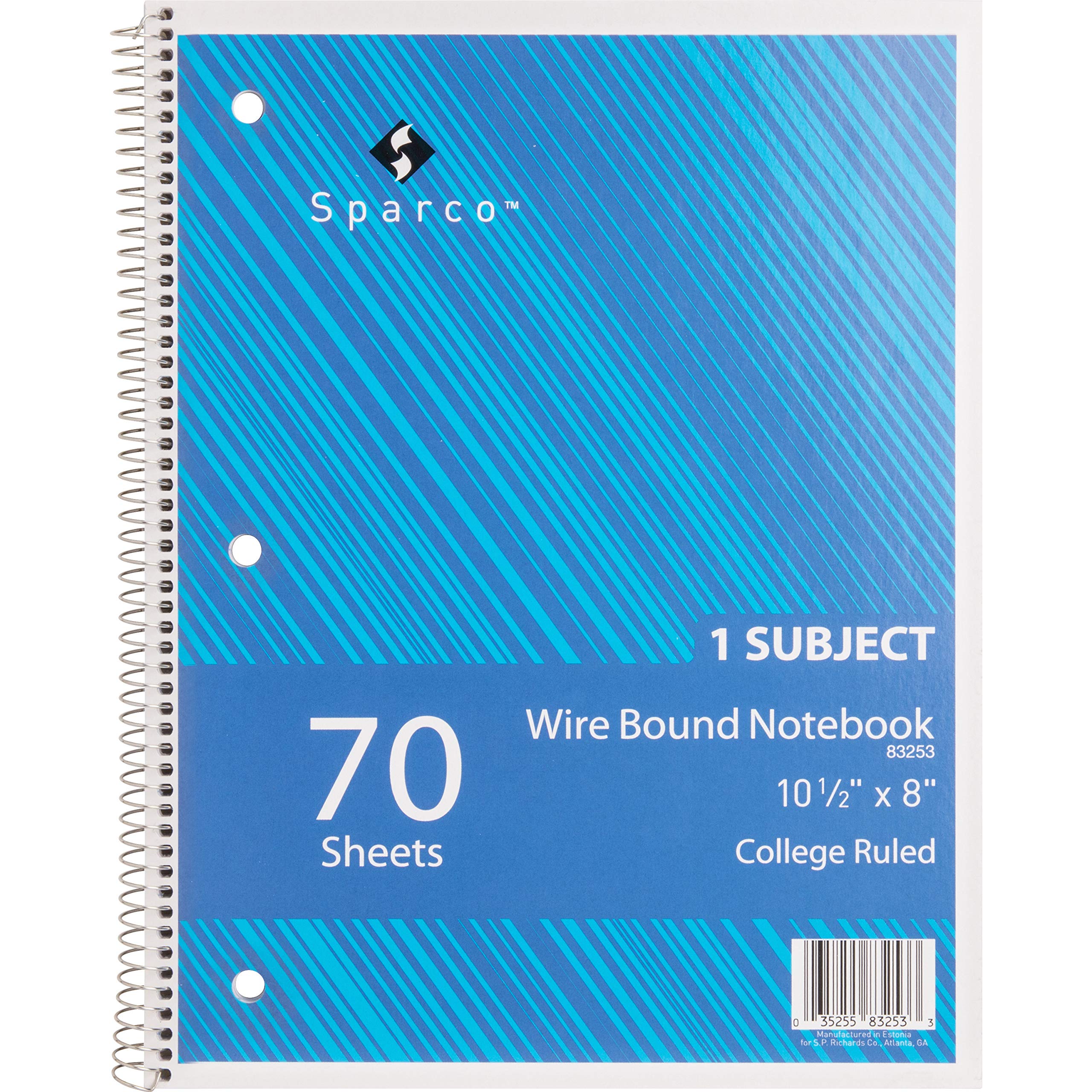 Sparco Wire Bound College Ruled Notebook - 80 Sheets, 8.5