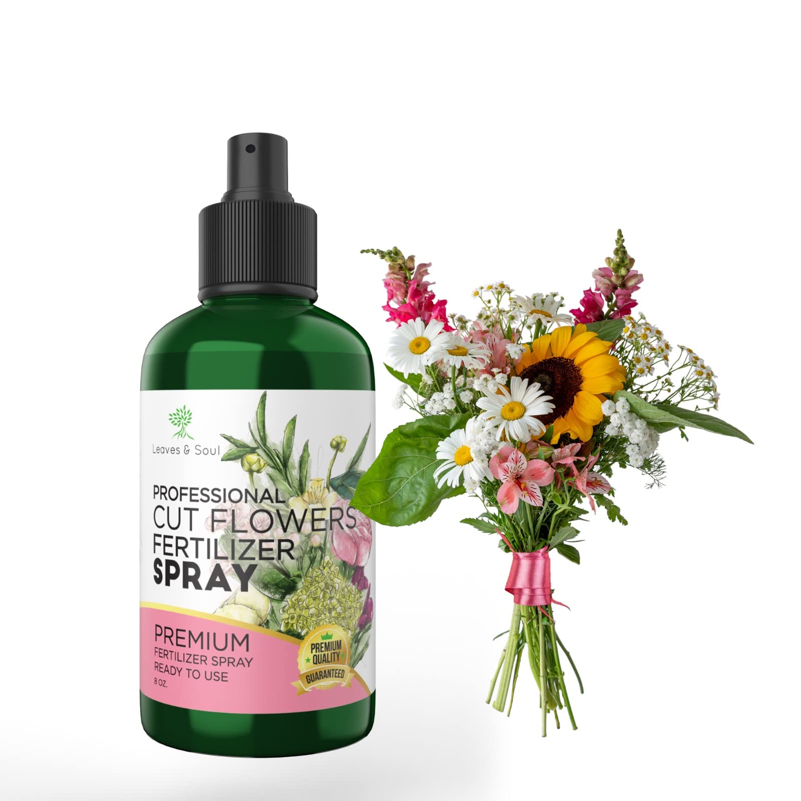 Professional Cut Flower Spray Fertilizer Mist - Pre-Mixed Weekly Plant Food for Fresh Flowers | Gentle Formula for Bouquets, Vases & Floral Arrangements | 8 oz Bottle | Extends Bloom Life for Roses, Tulips & Wedding Flowers