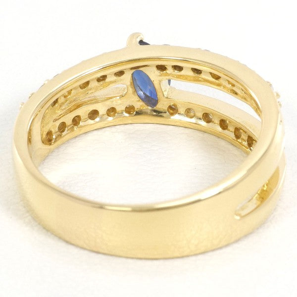18K Yellow Gold Sapphire and Diamond Ring for Women - Elegant Blue Gemstone Engagement, Wedding, or Anniversary Jewelry Gift