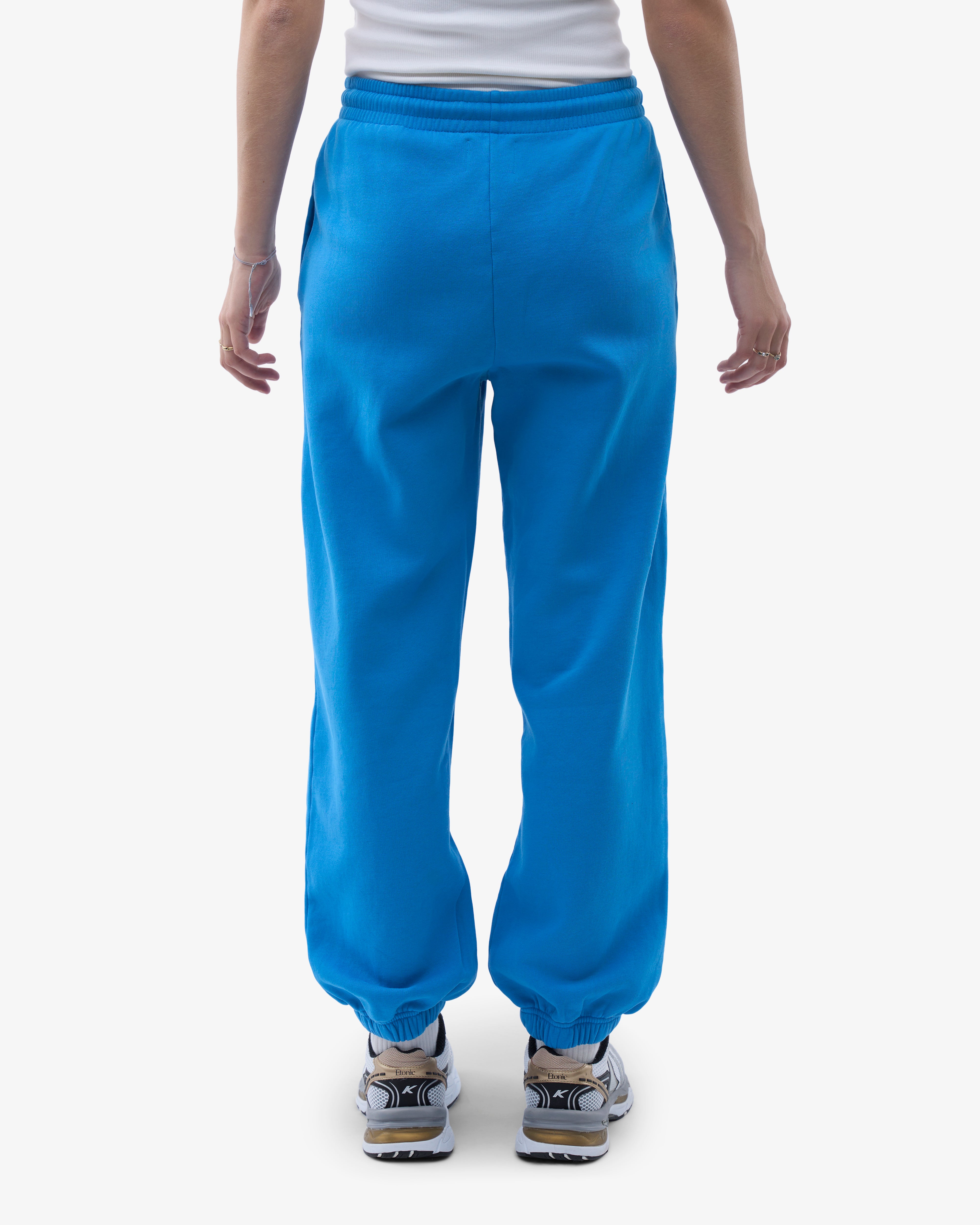 Organic Relaxed Sweatpants for Women & Men - Soft Cotton Lounge Pants in Pacific Blue - Perfect for Yoga, Home & Casual Wear